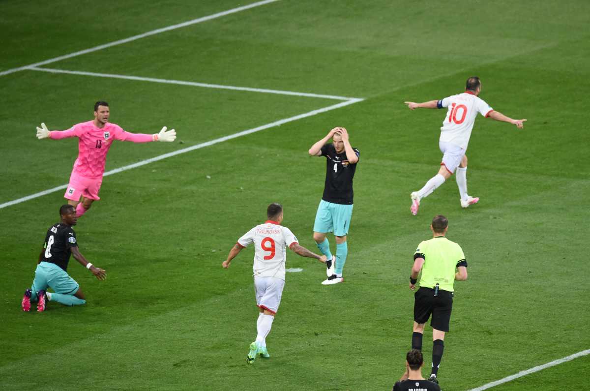 Soccer Football - Euro 2020 - Group C - Austria v North Macedonia - National Arena, Bucharest, Romania - June 13, 2021 North Macedonia's Goran Pandev celebrates scoring their first goal Pool via REUTERS