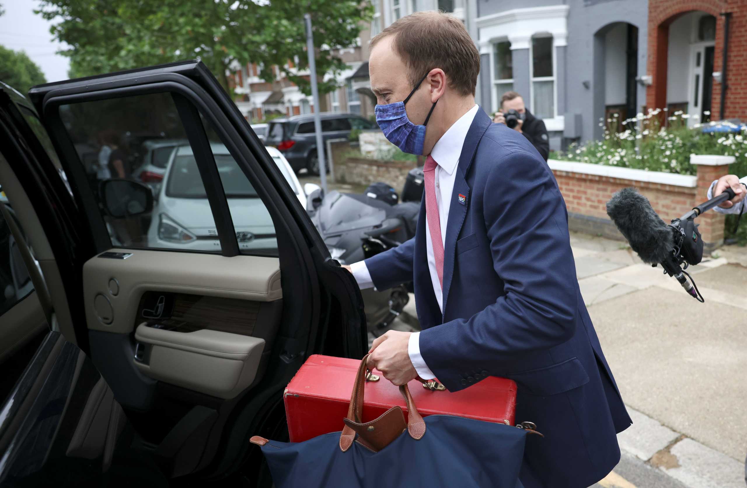 Britain's Health Secretary Matt Hancock leaves his house, in London, Britain June 17, 2021. REUTERS
