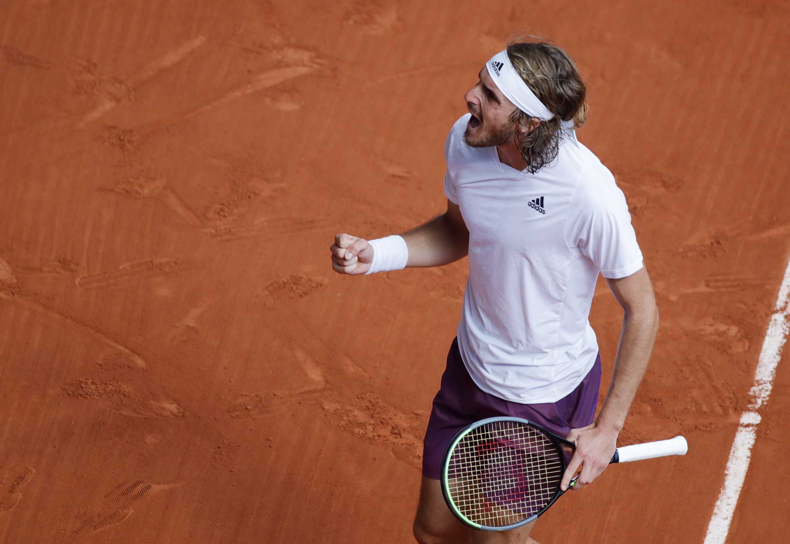 Tennis - French Open - Roland Garros, Paris, France - June 11, 2021 Greece's Stefanos Tsitsipas reacts during his semi final match against Germany's Alexander Zverev REUTERS