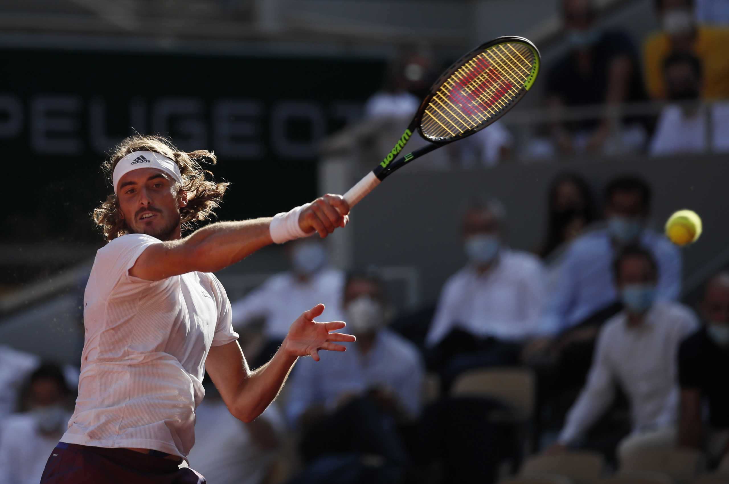 Tennis - French Open - Roland Garros, Paris, France - June 11, 2021 Greece's Stefanos Tsitsipas in action during his semi final match against Germany's Alexander Zverev REUTERS