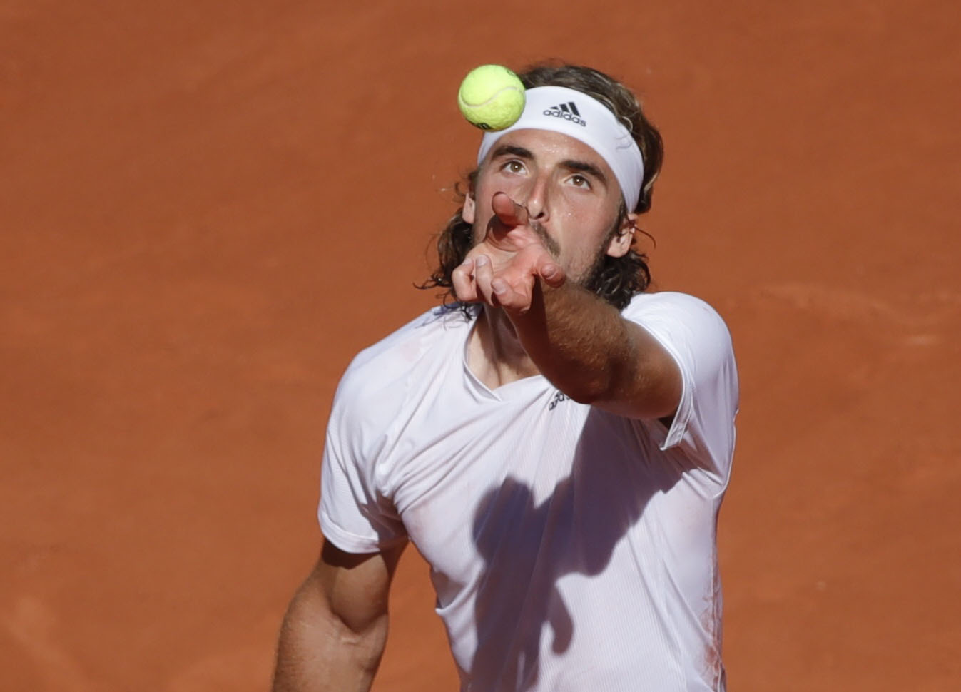 Tennis - French Open - Roland Garros, Paris, France - June 13, 2021 Greece's Stefanos Tsitsipas in action during the final against Serbia's Novak Djokovic REUTERS