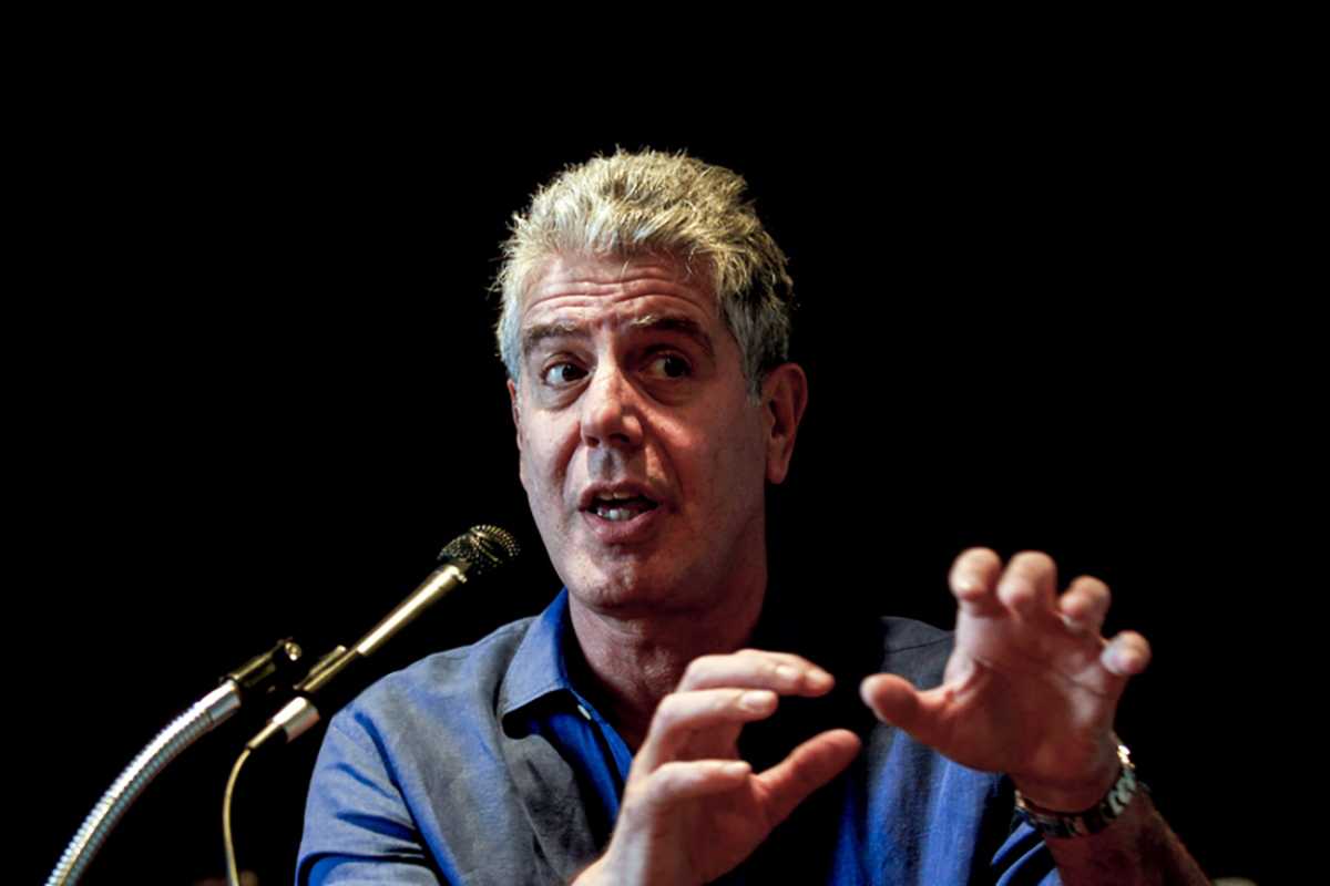 epa06793989 Chef Anthony Bourdain speaks during the recording of his television program in Lisbon, Portugal, 05 December 2011 (issued 08 June 2018). The famed chef Anthony Bourdain died on 08 June 2018, CNN confirmed Bourdain's death on Friday and said the cause of death was suicide.  EPA