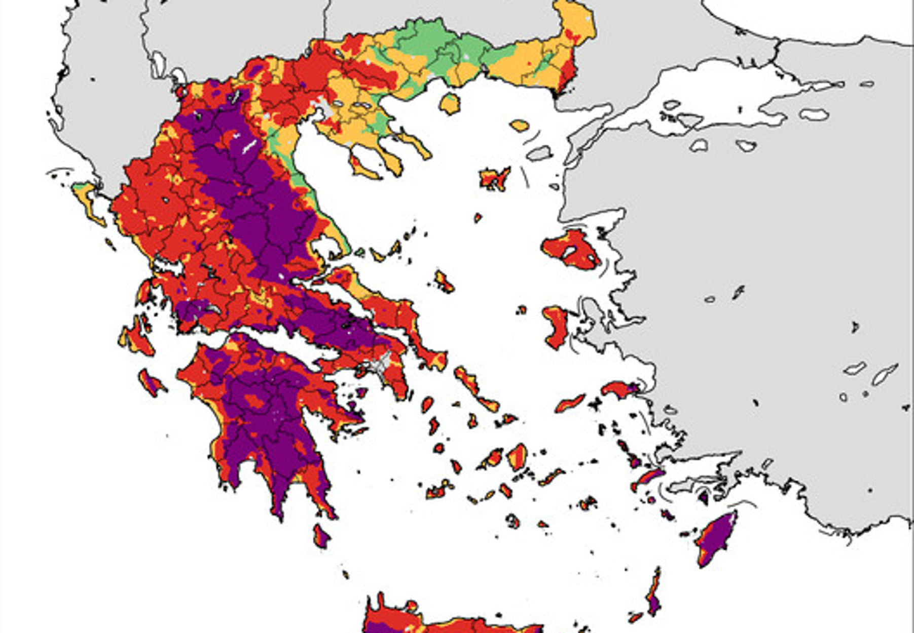 Μεγάλος κίνδυνος φωτιάς σε αυτές τις περιοχές λόγω καύσωνα (pics)