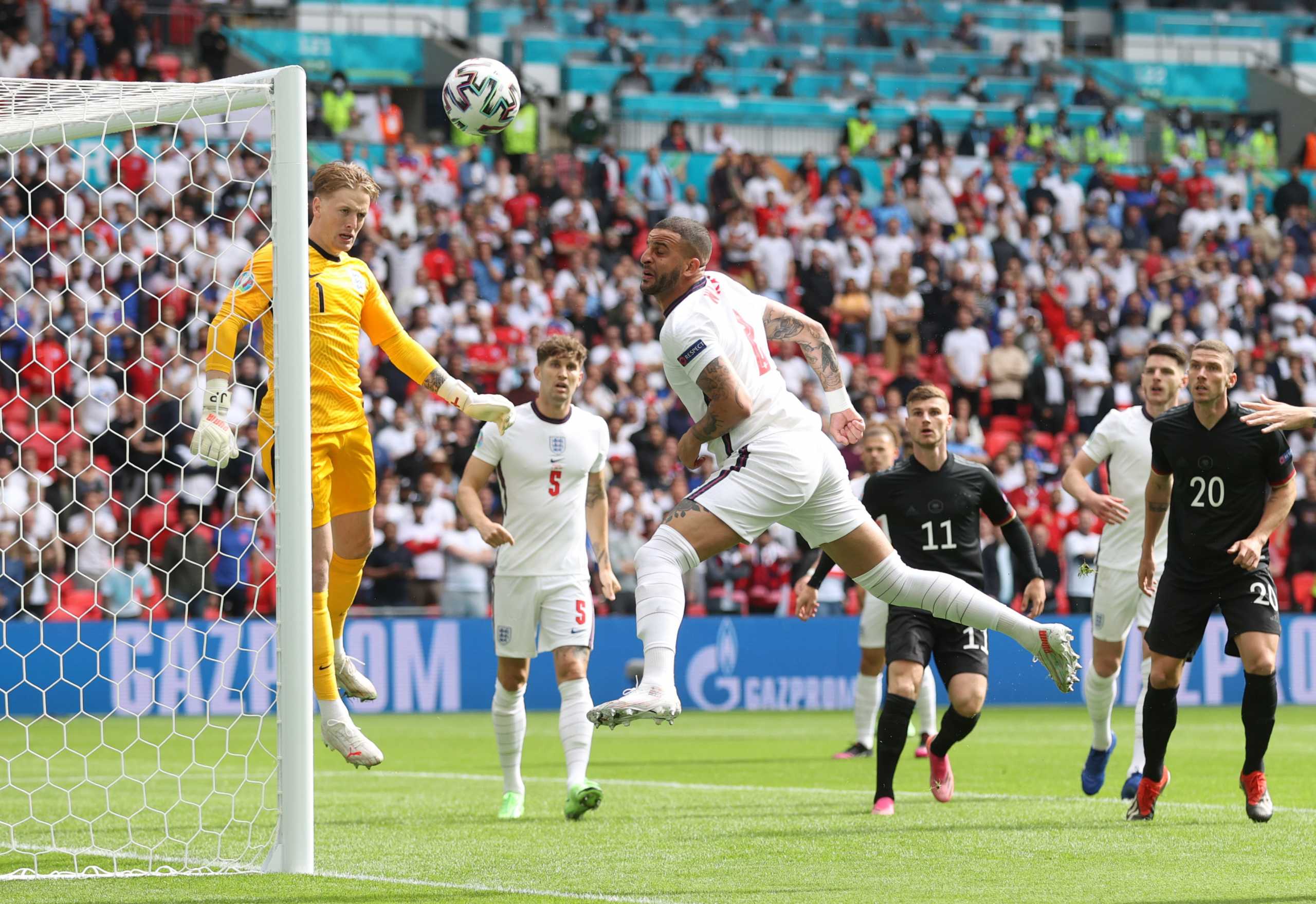 Soccer Football - Euro 2020 - Round of 16 - England v Germany - Wembley Stadium, London, Britain - June 29, 2021 England's Kyle Walker in action Pool via REUTERS