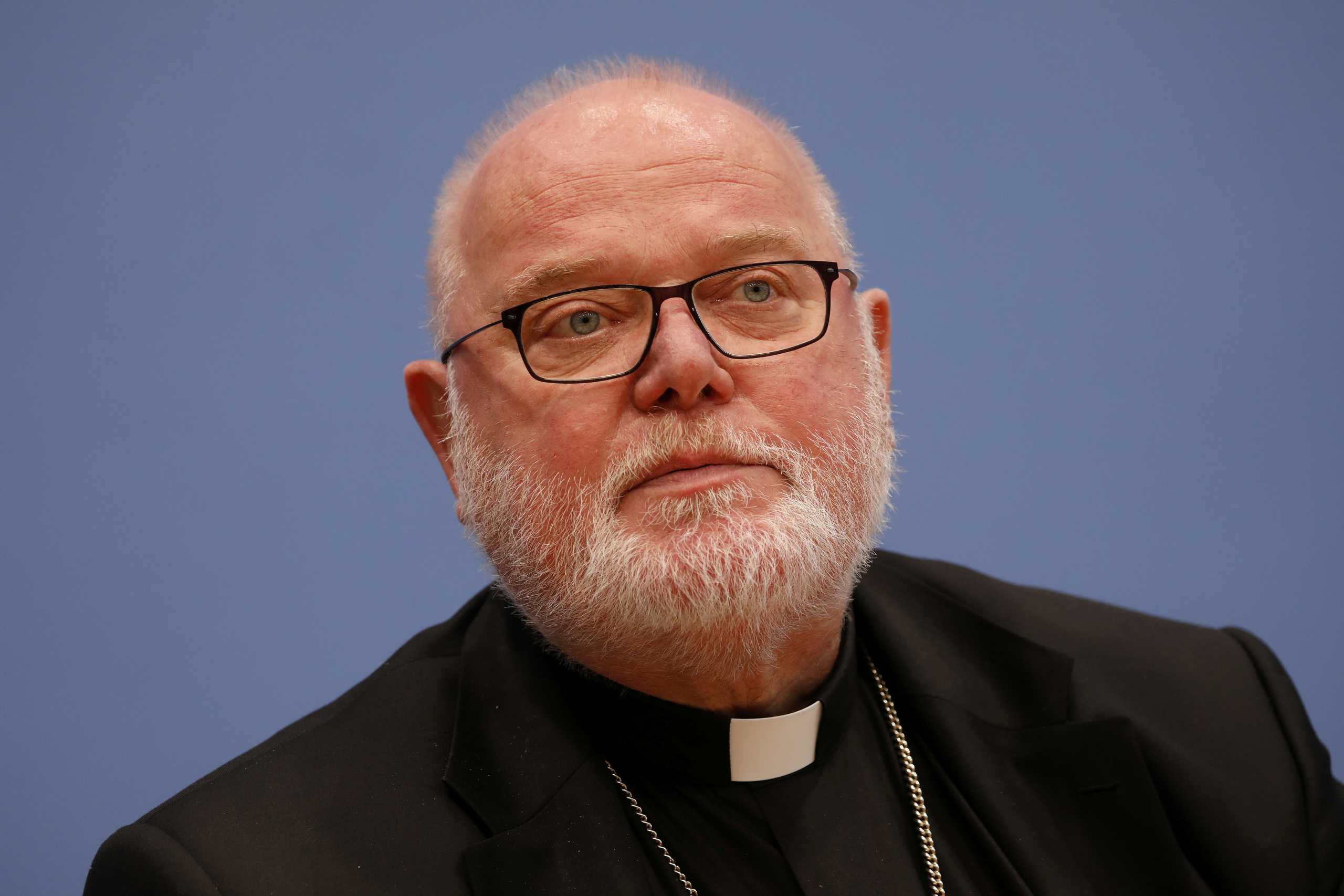 FILE PHOTO: Cardinal Reinhard Marx, chairman of the German Bishop's Conference holds a news conference in Berlin, Germany, October 16, 2019.     REUTERS