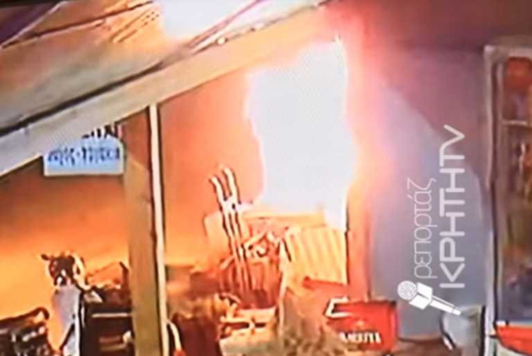 Κρήτη: Βίντεο ντοκουμέντο από την εμπρηστική επίθεση σε εστιατόριο – Συγγενής του ιδιοκτήτη ο δράστης