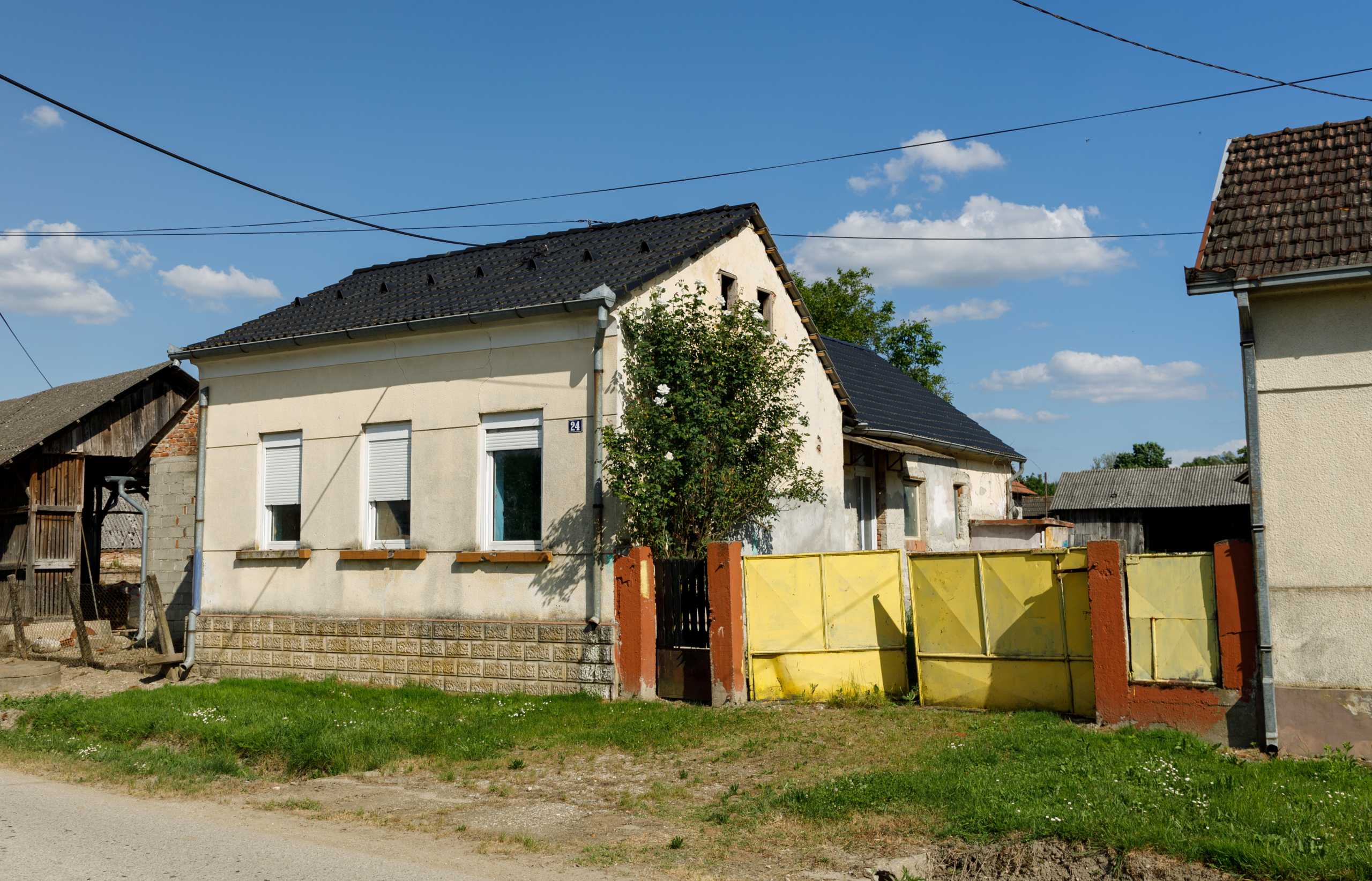 General view of an exterior of a house for sale for 1 HRK in village Zablatje, Croatia, June 10, 2021. Picture taken June 10, 2021. REUTERS