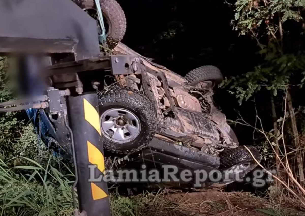 Λαμία: Εικόνες που κόβουν την ανάσα σε χαντάκι που ανατράπηκε τζιπ – Η έκπληξη με τον οδηγό