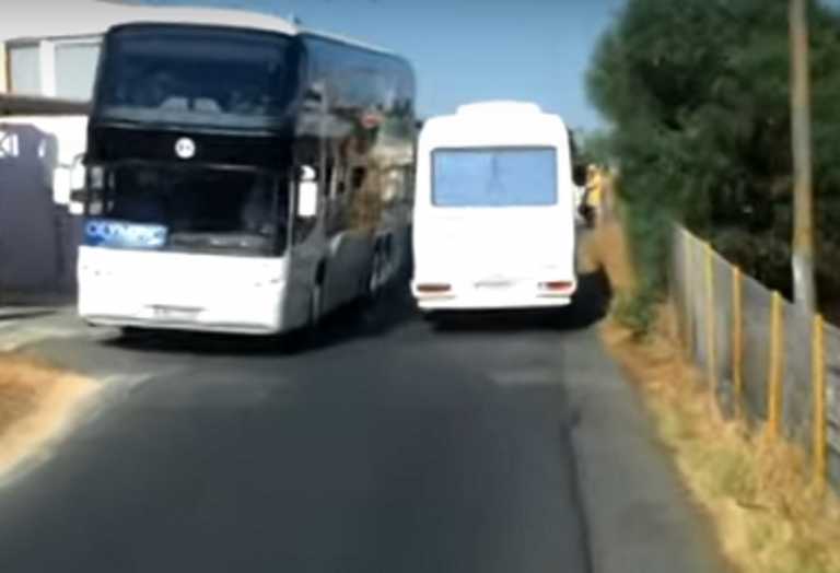 Κρήτη: Βίντεο ντοκουμέντο με εικόνες που άφησαν άφωνους τους τουρίστες – Το πούλμαν πήγαινε ανάποδα