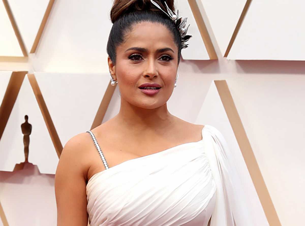 epa08207833 Salma Hayek arrives for the 92nd annual Academy Awards ceremony at the Dolby Theatre in Hollywood, California, USA, 09 February 2020. The Oscars are presented for outstanding individual or collective efforts in filmmaking in 24 categories.  EPA