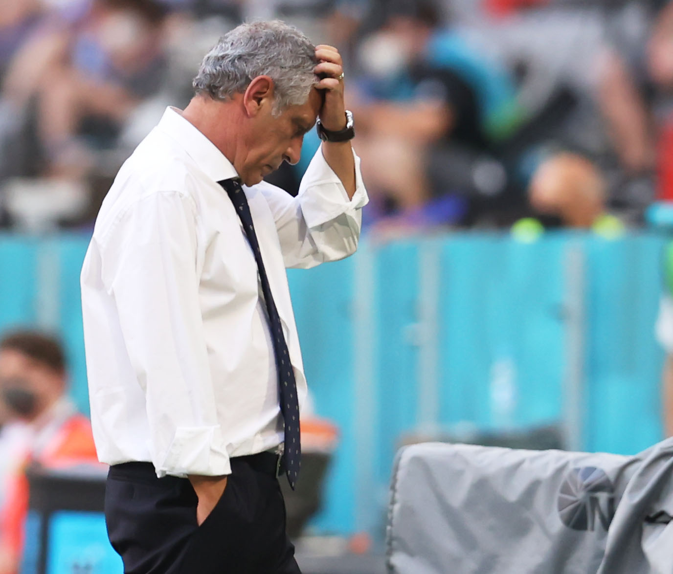 Soccer Football - Euro 2020 - Group F - Portugal v Germany - Football Arena Munich, Munich, Germany - June 19, 2021 Portugal coach Fernando Santos reacts Pool via REUTERS