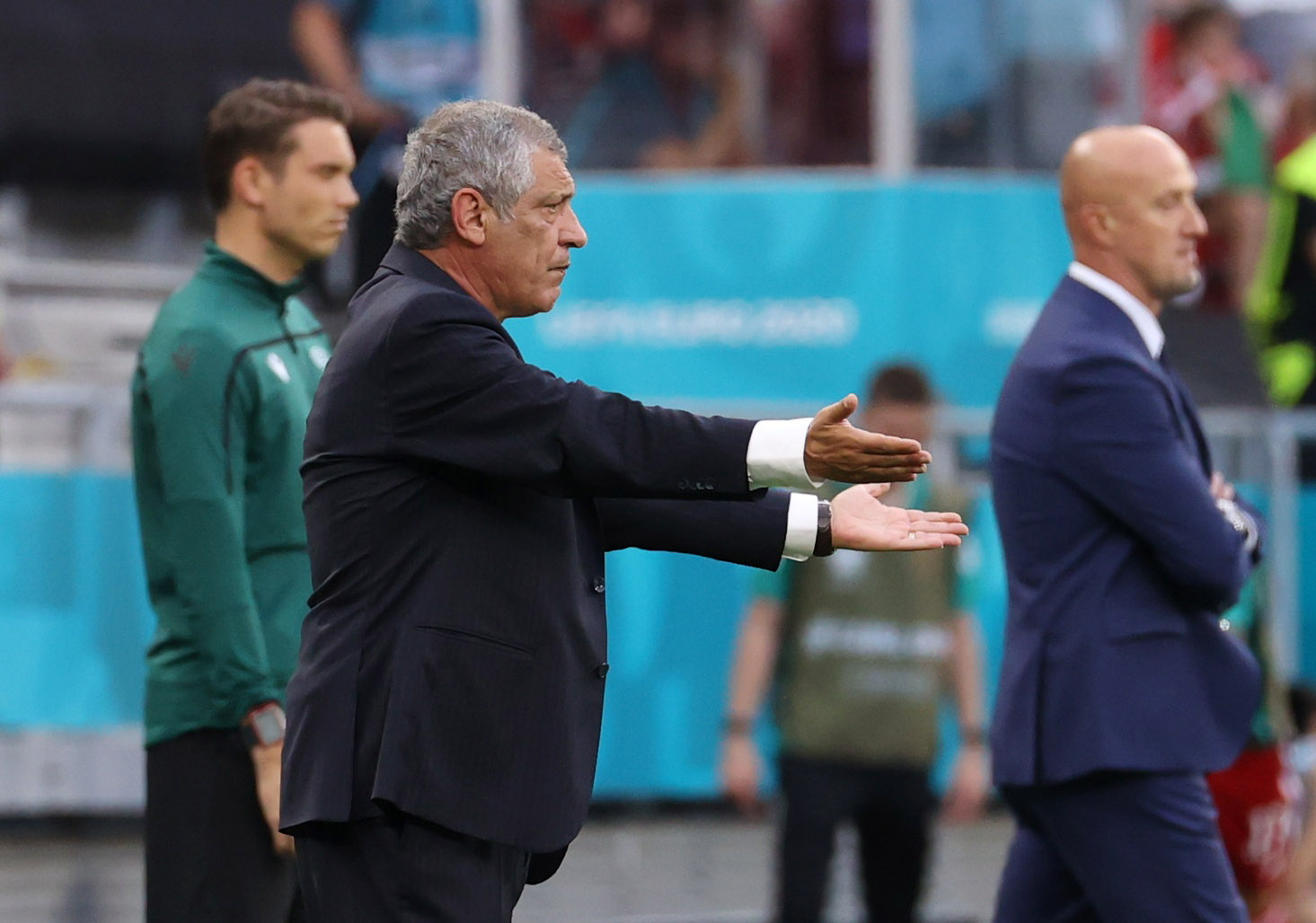 Soccer Football - Euro 2020 - Group F - Hungary v Portugal - Puskas Arena, Budapest, Hungary - June 15, 2021 Portugal coach Fernando Santos Pool via REUTERS