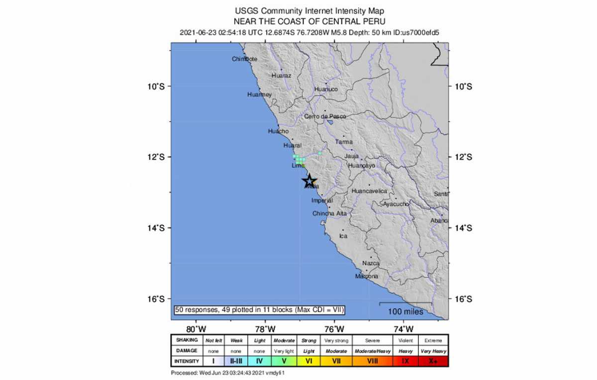 Ισχυρός σεισμός ταρακούνησε το Περού