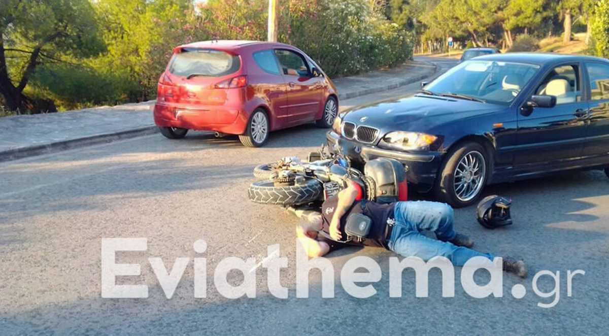 Χαλκίδα: Σφοδρή σύγκρουση αυτοκινήτου με μηχανή – Σοβαρά τραυματίας ο μοτοσικλετιστής (pic)
