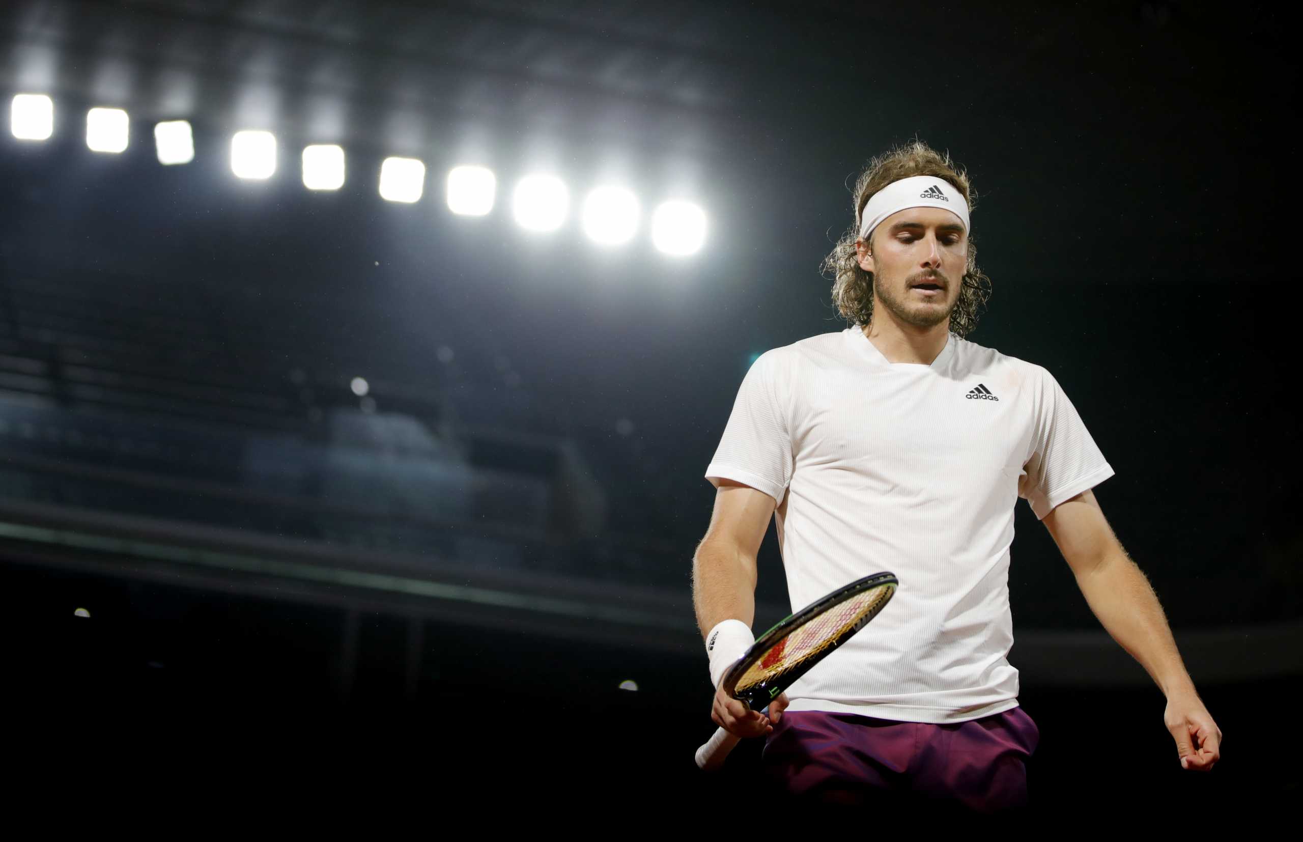 Tennis - French Open - Roland Garros, Paris, France - June 4, 2021 Greece's Stefanos Tsitsipas during his third round match against John Isner of the U.S. REUTERS