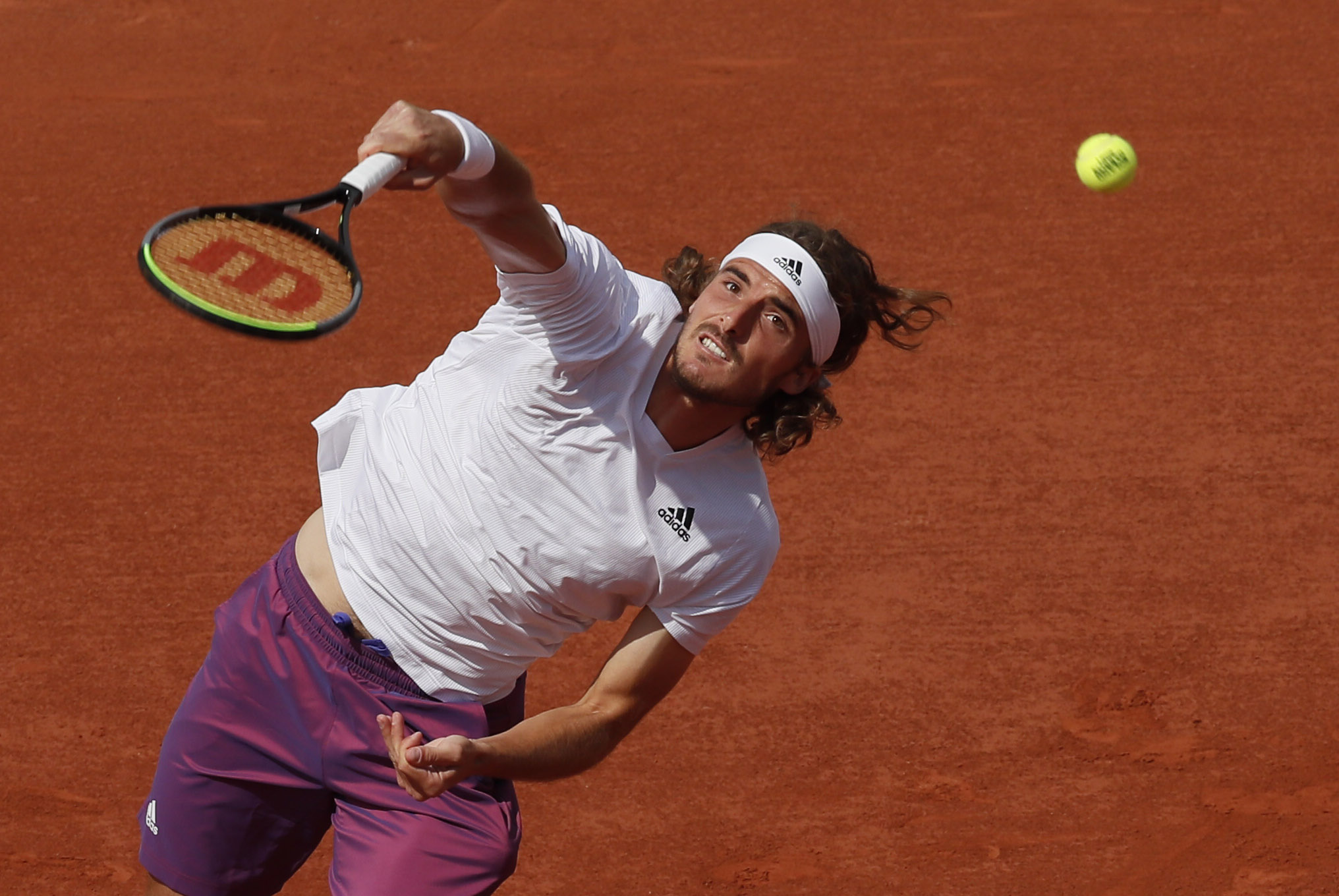 Tennis - French Open - Roland Garros, Paris, France - June 2, 2021 Greece's Stefanos Tsitsipas in action during his second round match against Spain's Pedro Martinez REUTERS