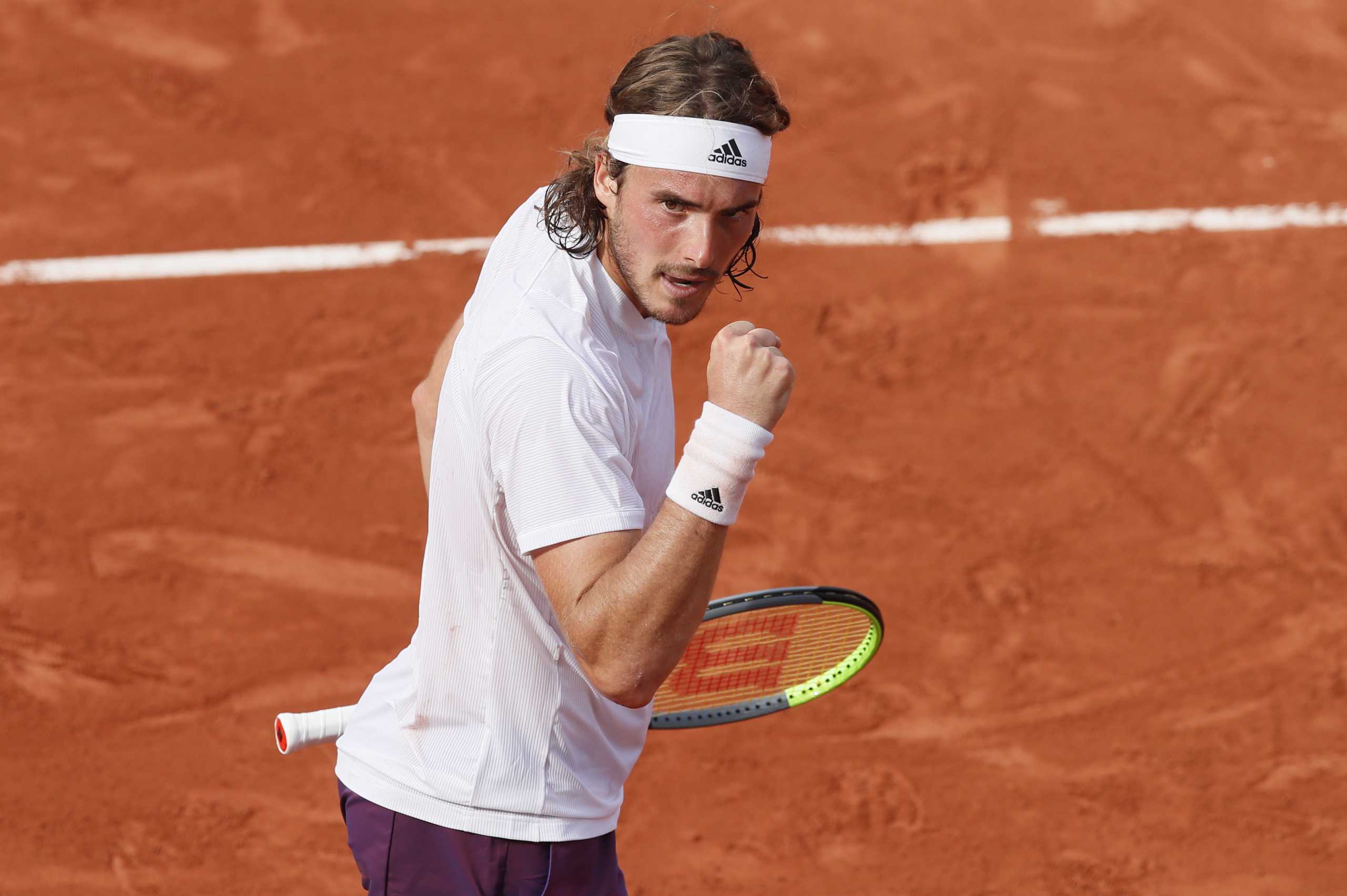 Tennis - French Open - Roland Garros, Paris, France - June 2, 2021 Greece's Stefanos Tsitsipas reacts during his second round match against Spain's Pedro Martinez REUTERS