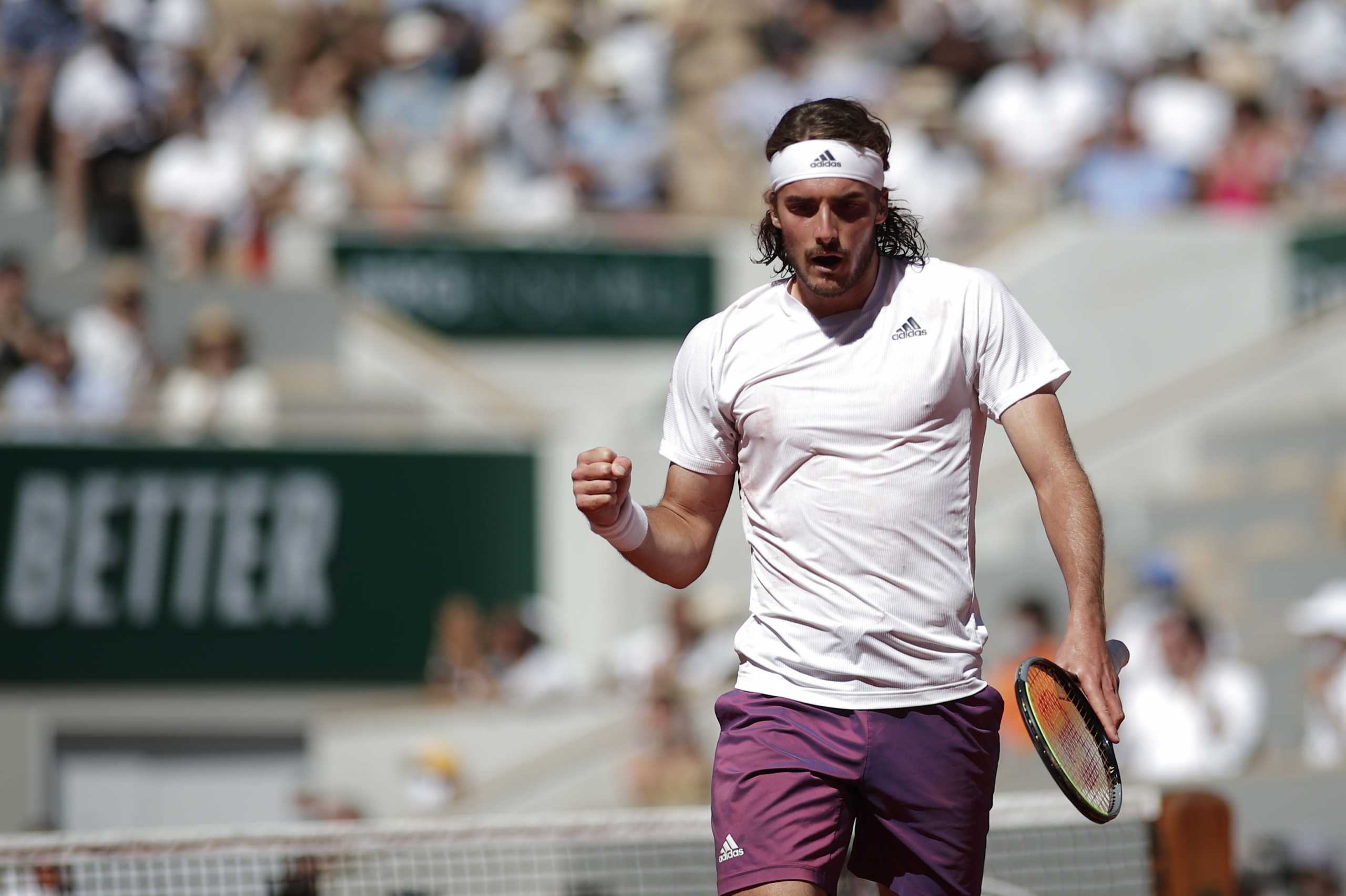 Tennis - French Open - Roland Garros, Paris, France - June 13, 2021 Greece's Stefanos Tsitsipas reacts during the final against Serbia's Novak Djokovic REUTERS