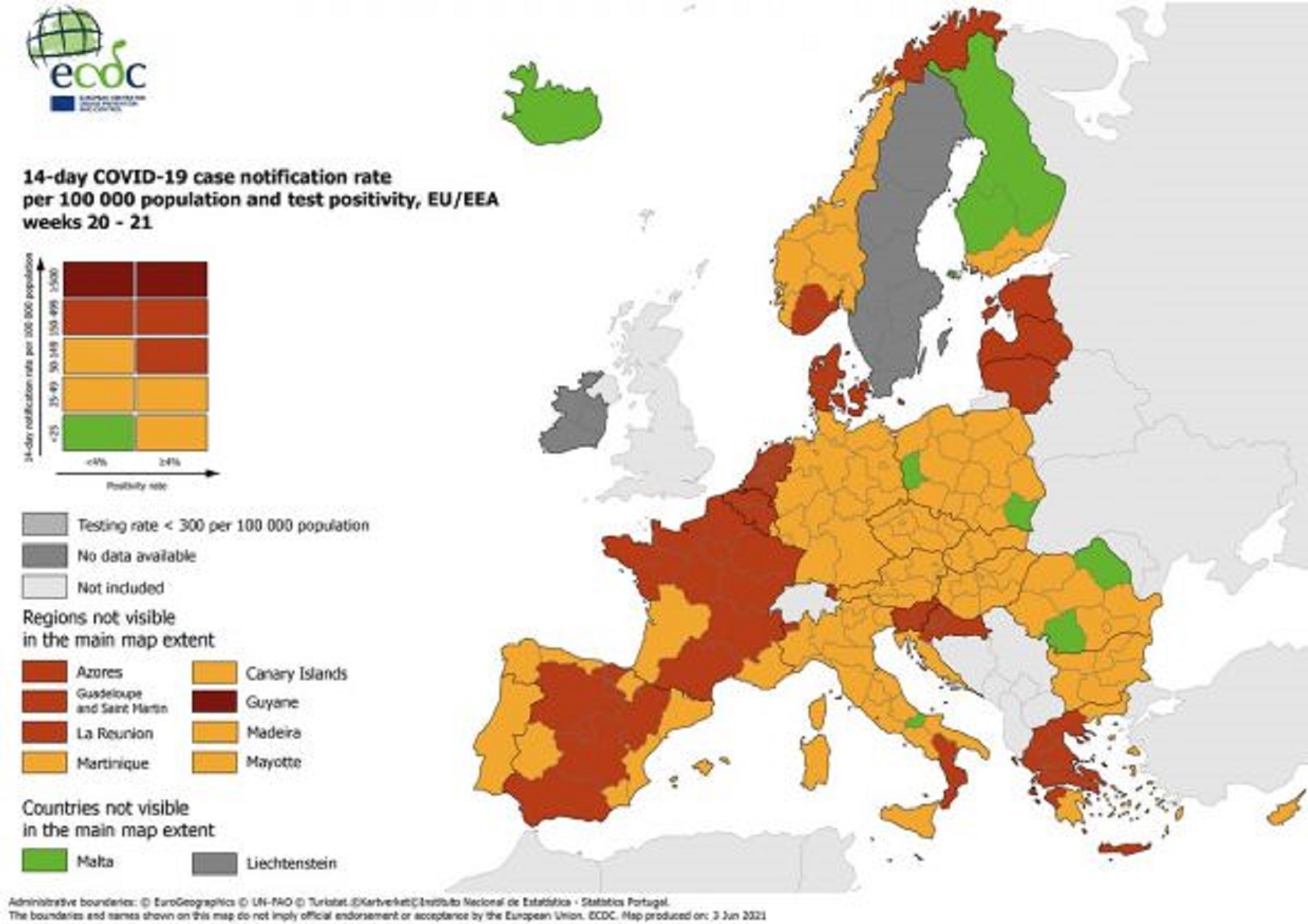 ECDC: Κάτω από το 4% ο δείκτης θετικότητας