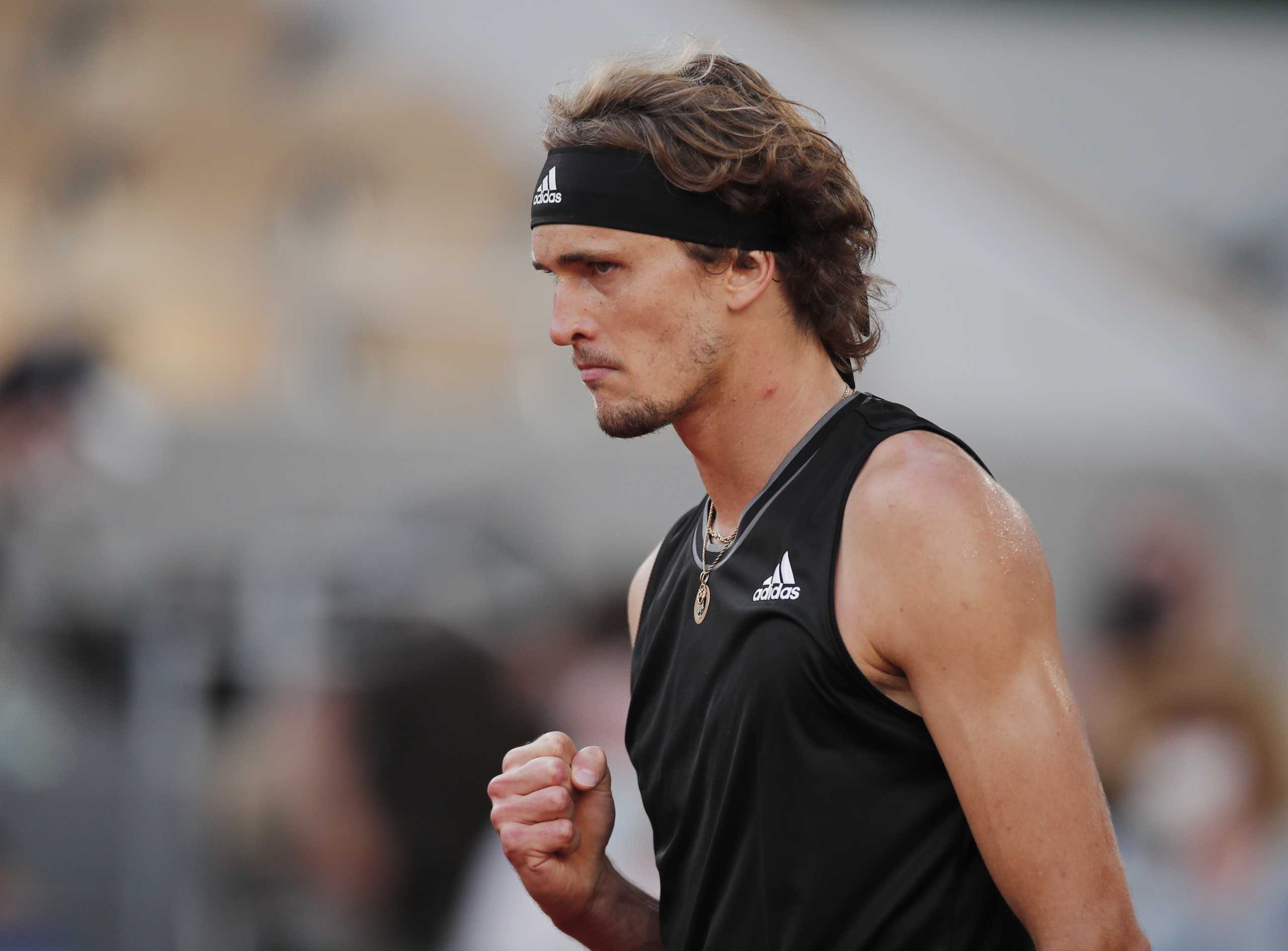 Tennis - French Open - Roland Garros, Paris, France - June 8, 2021 Germany's Alexander Zverev celebrates after winning his quarter final match against Spain's Alejandro Davidovich Fokina REUTERS