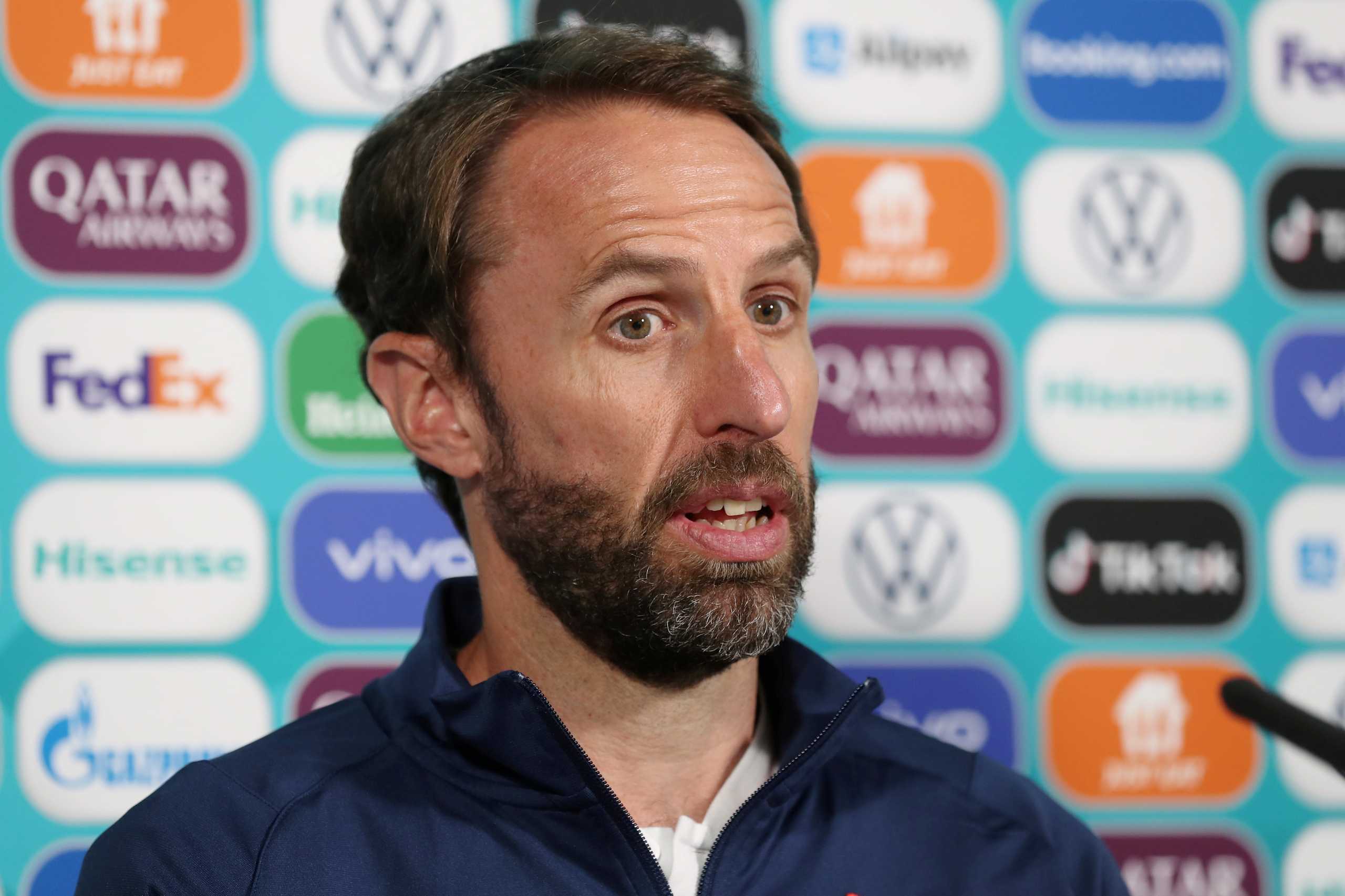 Soccer Football - Euro 2020 - England Press Conference - The Grove Hotel, Hertford, Britain - July 10, 2021 England manager Gareth Southgate during the press conference UEFA