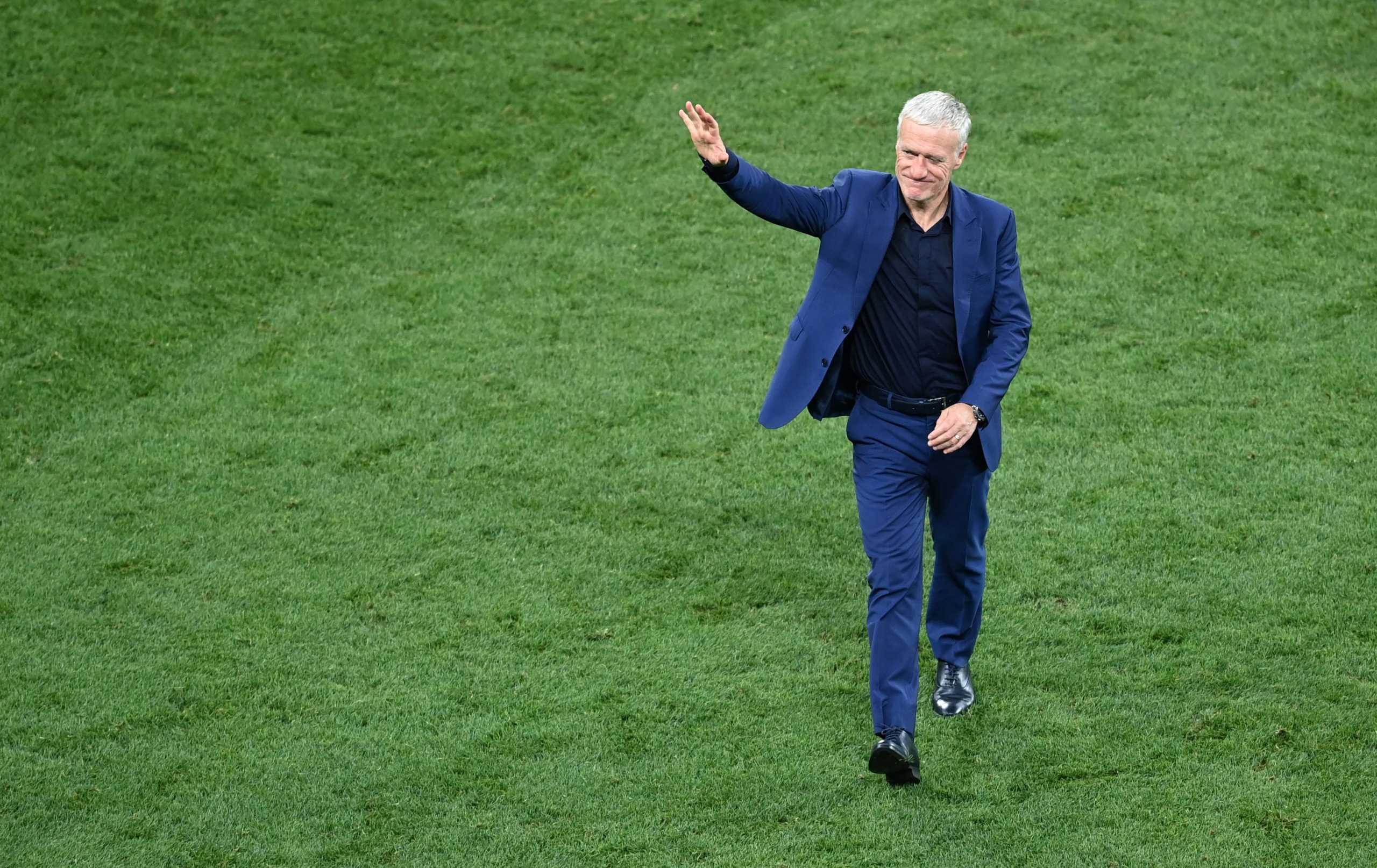 Soccer Football - Euro 2020 - Round of 16 - France v Switzerland - National Arena Bucharest, Bucharest, Romania - June 29, 2021   France coach Didier Deschamps looks dejected after losing the penalty shoot-out Pool via REUTERS