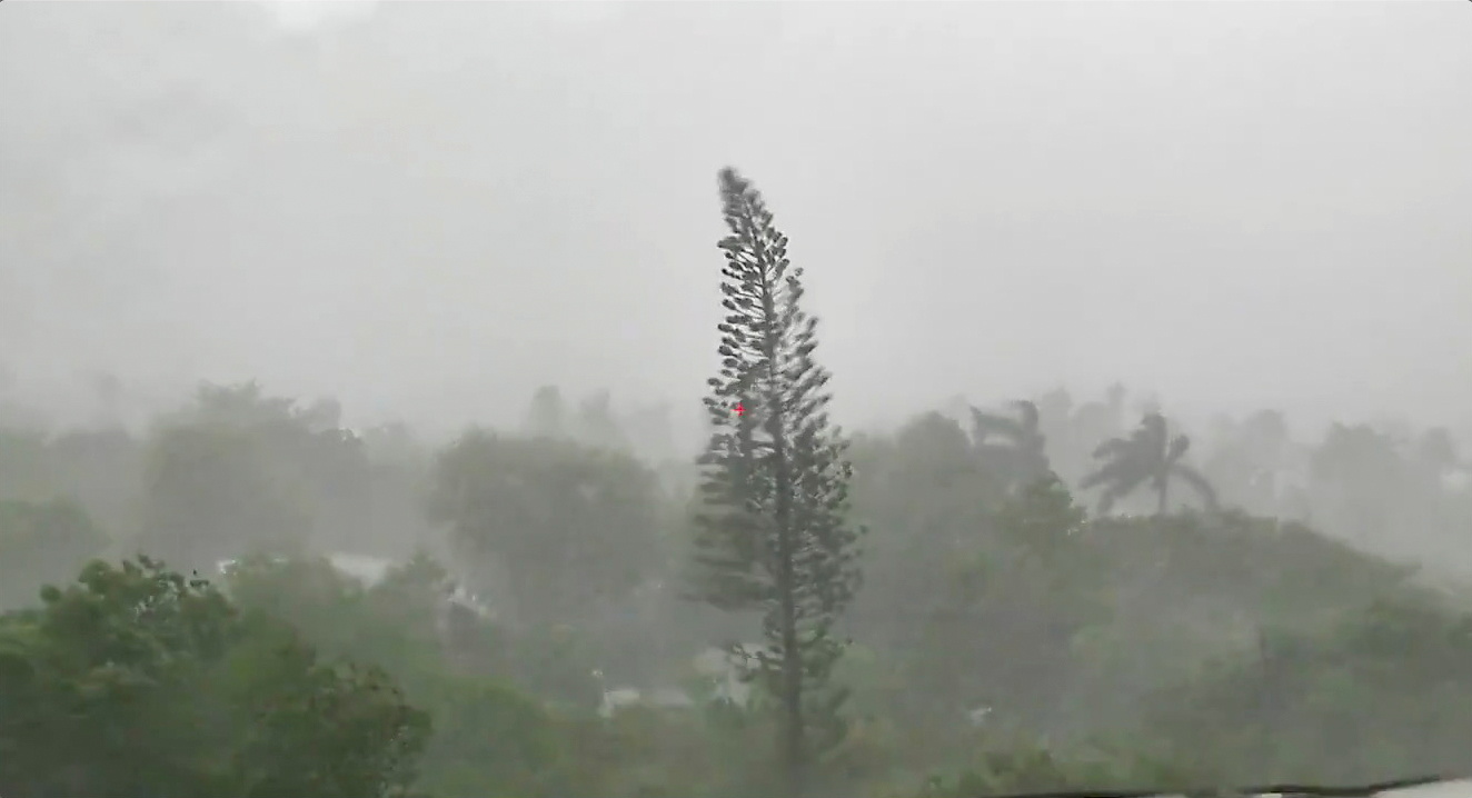 Trees sway amid rainfall and wind as Tropical Storm Elsa strengthened into a Category 1 hurricane as it makes its way through Key West, Florida, U.S., July 6, 2021, in this still image from video obtained via social media. NWS KEY WEST via REUTERS   ATTENTION EDITORS - THIS IMAGE HAS BEEN SUPPLIED BY A THIRD PARTY. MANDATORY CREDIT. NO RESALES. NO ARCHIVES.