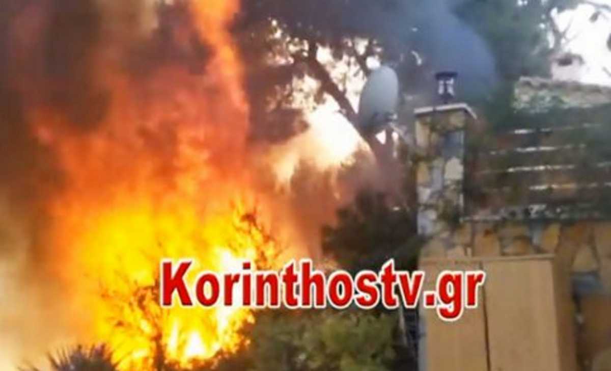 Φωτιά στην Κορινθία: Κάηκε σπίτι – Αγώνας να μην επεκταθούν οι φλόγες