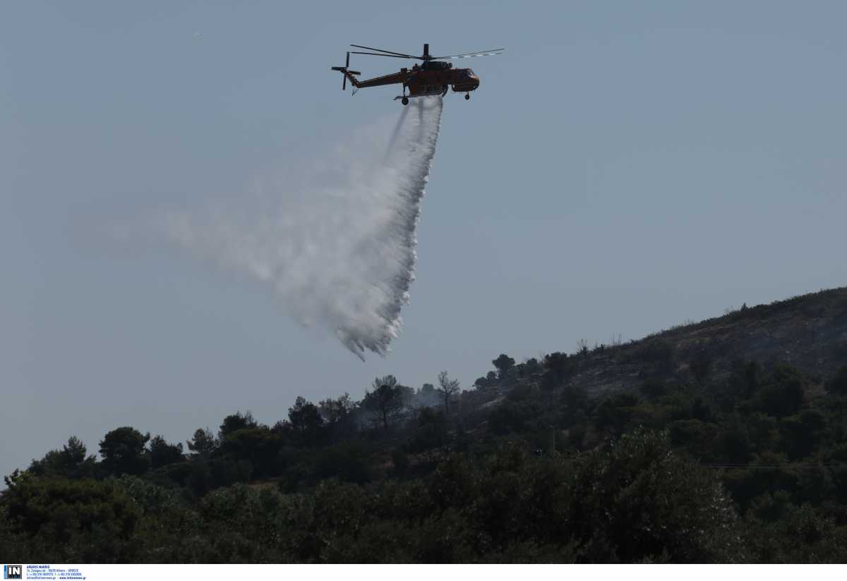 Νέα φωτιά στην Κρήτη: Ελικόπτερο επιχειρεί βόρεια της Βόνης