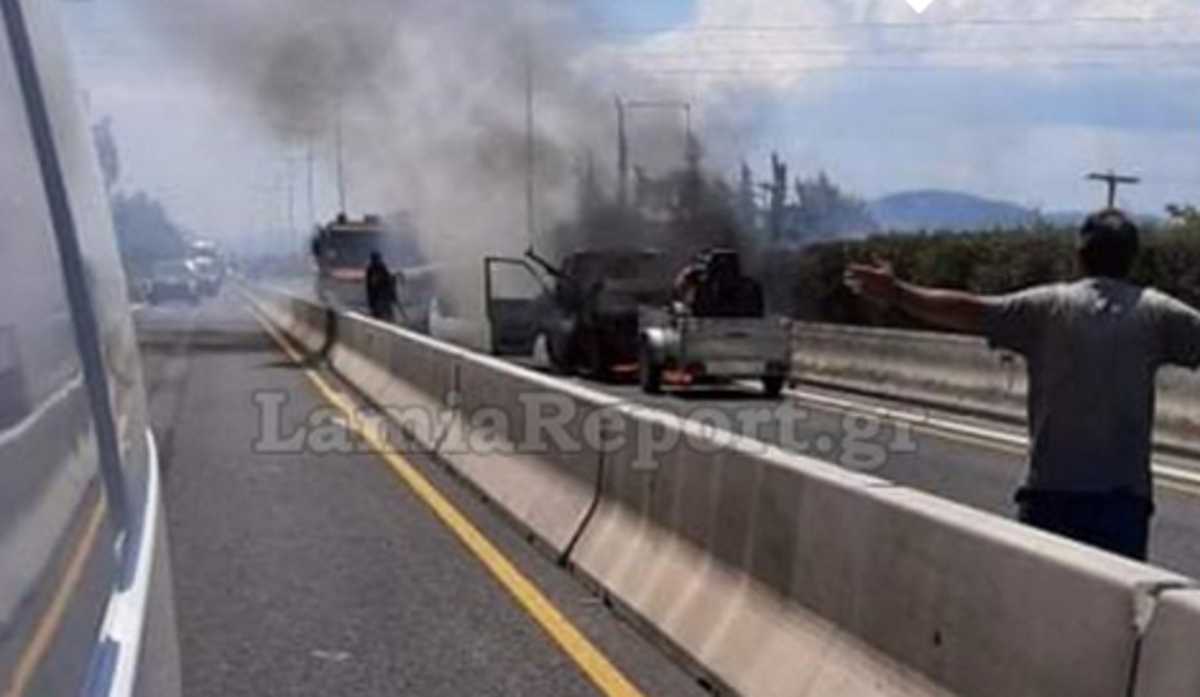 Μαγνησία: Μποτιλιάρισμα χιλιομέτρων στις Μικροθήβες μετά από φωτιά που άρπαξε αυτοκίνητο