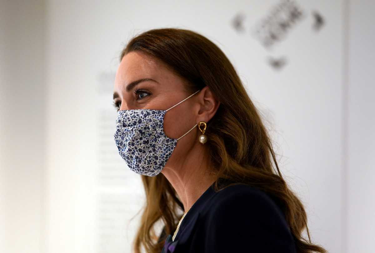 Britain's Catherine, Duchess of Cambridge is shown around the Wimbledon Museum during her official visit on day five of Wimbledon at The All England Lawn Tennis and Croquet Club, Wimbledon, London, Britain July 2, 2021. John Walton