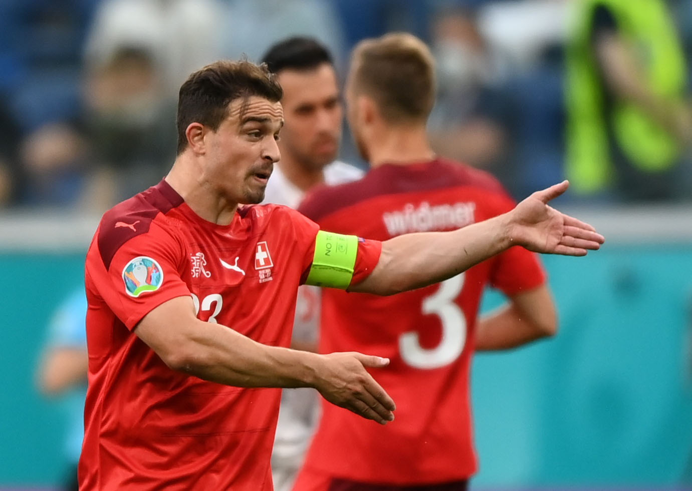 Soccer Football - Euro 2020 - Quarter Final - Switzerland v Spain - Saint Petersburg Stadium, Saint Petersburg, Russia - July 2, 2021 Switzerland's Xherdan Shaqiri reacts Pool via REUTERS
