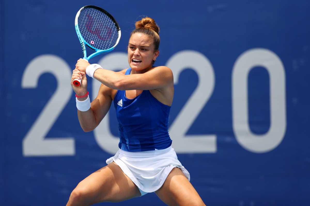 Tokyo 2020 Olympics - Tennis - Women's Singles - Round 2 - Ariake Tennis Park - Tokyo, Japan - July 26, 2021. Maria Sakkari of Greece in action during her second round match against Nina Stojanovic of Serbia REUTERS