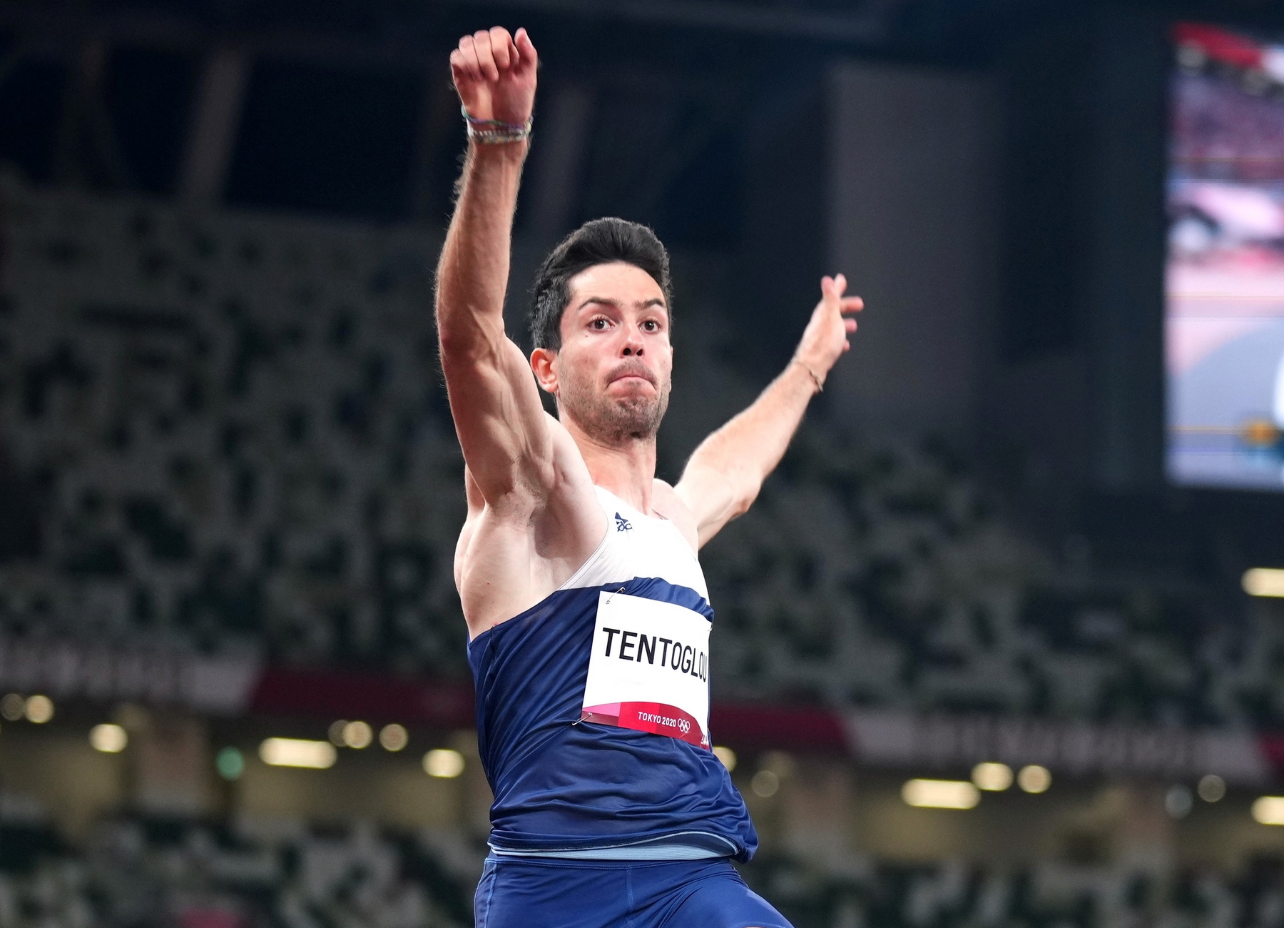 Tokyo 2020 Olympics - Athletics - Men's Long Jump - Qualification - OLS - Olympic Stadium, Tokyo, Japan – July 31, 2021. Miltiadis Tentoglou of Greece in action REUTERS