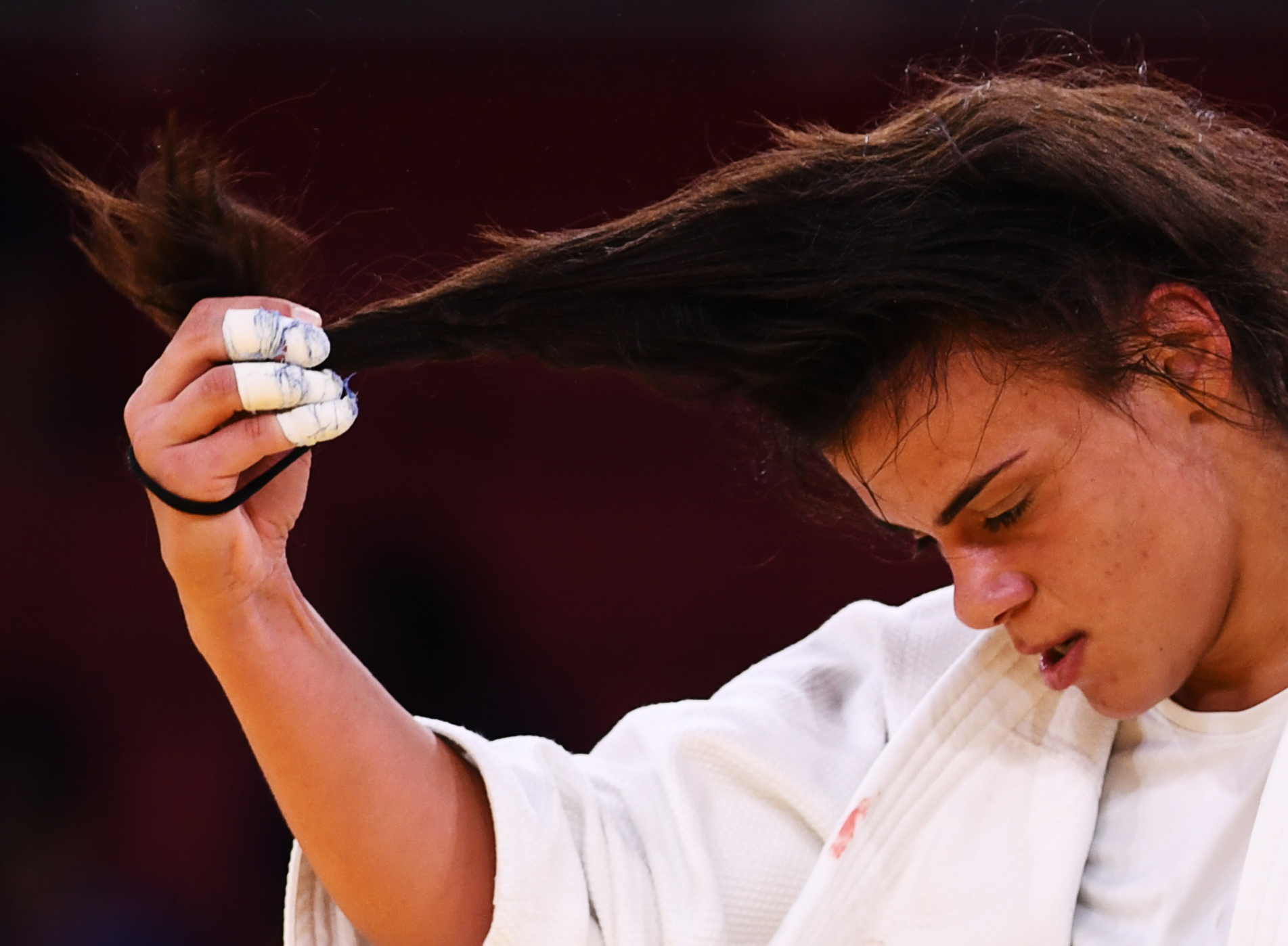 Tokyo 2020 Olympics - Judo - Women's 70kg - Repechage Round - Nippon Budokan - Tokyo, Japan - July 28, 2021. Elisavet Teltsidou of Greece during the match REUTERS