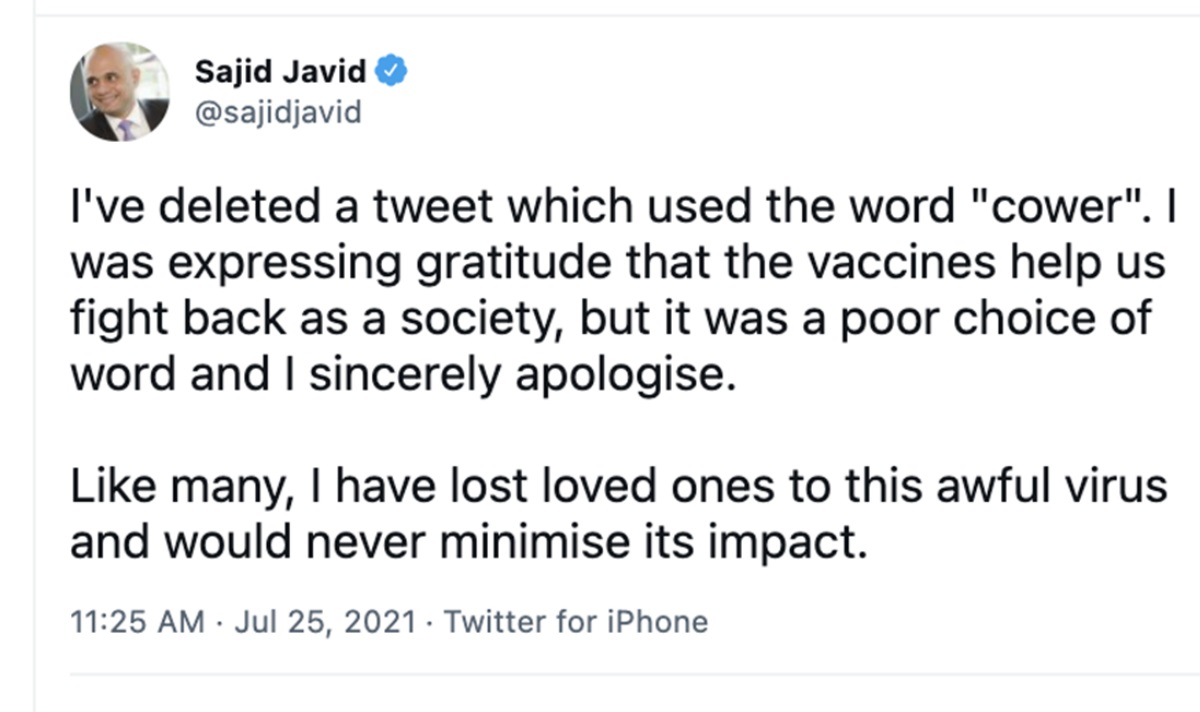 Βρετανία: Θύελλα αντιδράσεων με το tweet του υπουργού Υγείας για τον κορονοϊό