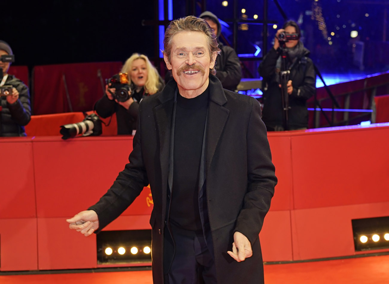 epa08245108 Willem Dafoe arrives for the premiere of 'Siberia' during the 70th annual Berlin International Film Festival (Berlinale), in Berlin, Germany, 24 February 2020. The movie is presented in the Official Competition at the Berlinale that runs from 20 February to 01 March 2020.  EPA