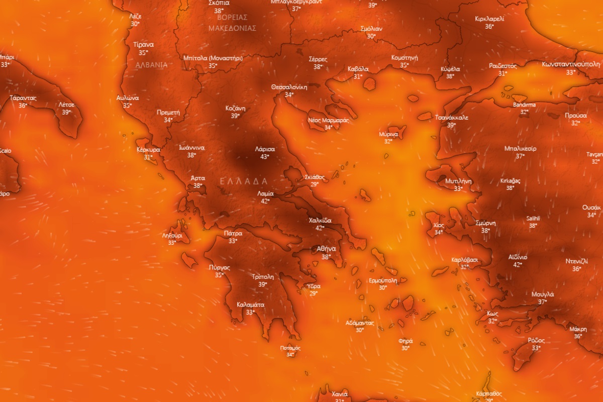 Καιρός: Έρχεται καύσωνας διάρκειας 10 ημερών – Πάνω από τους 43°C το θερμόμετρο