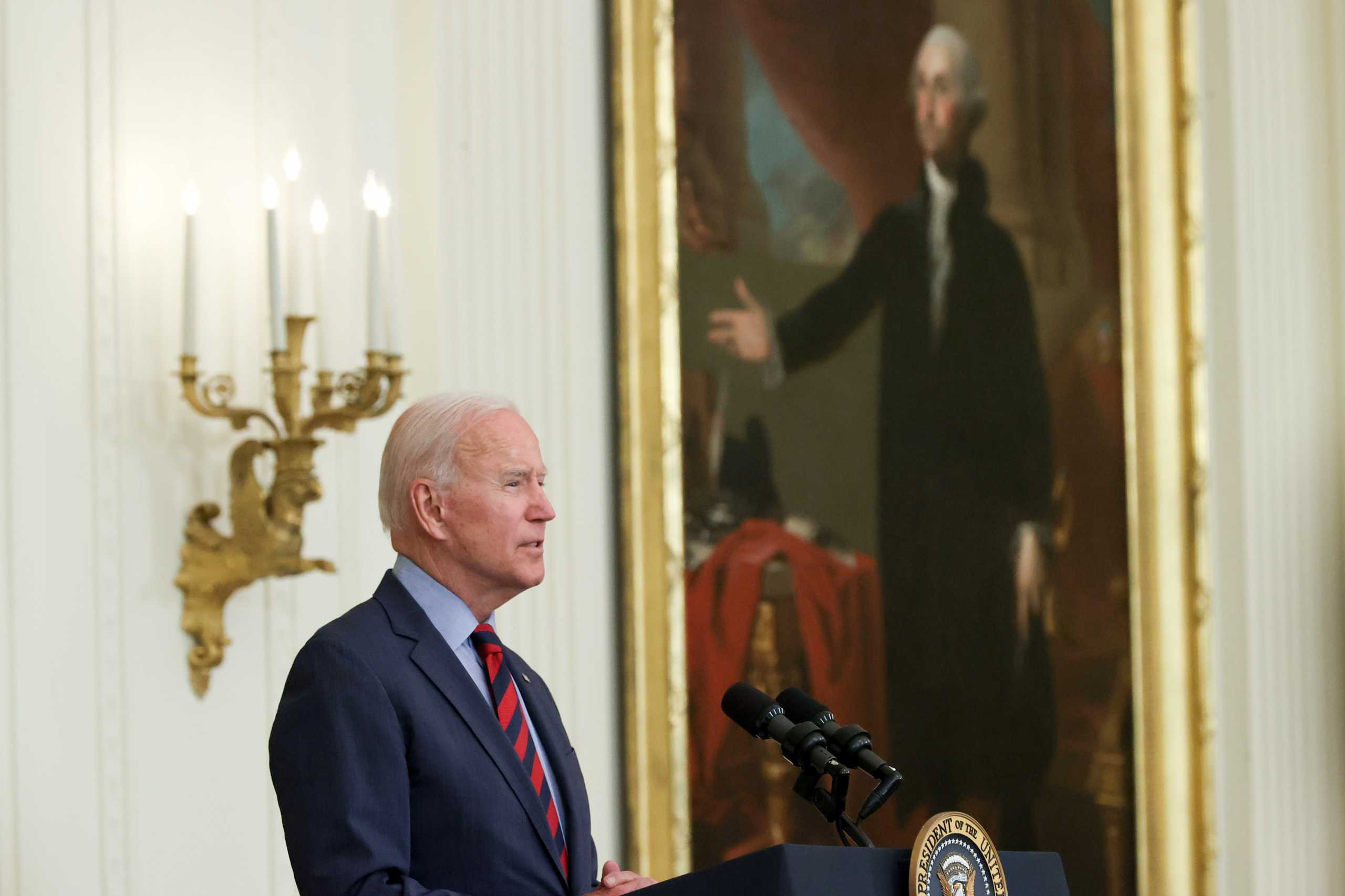 U.S. President Joe Biden delivers remarks at the White House in Washington, U.S. August 3, 2021.  REUTERS