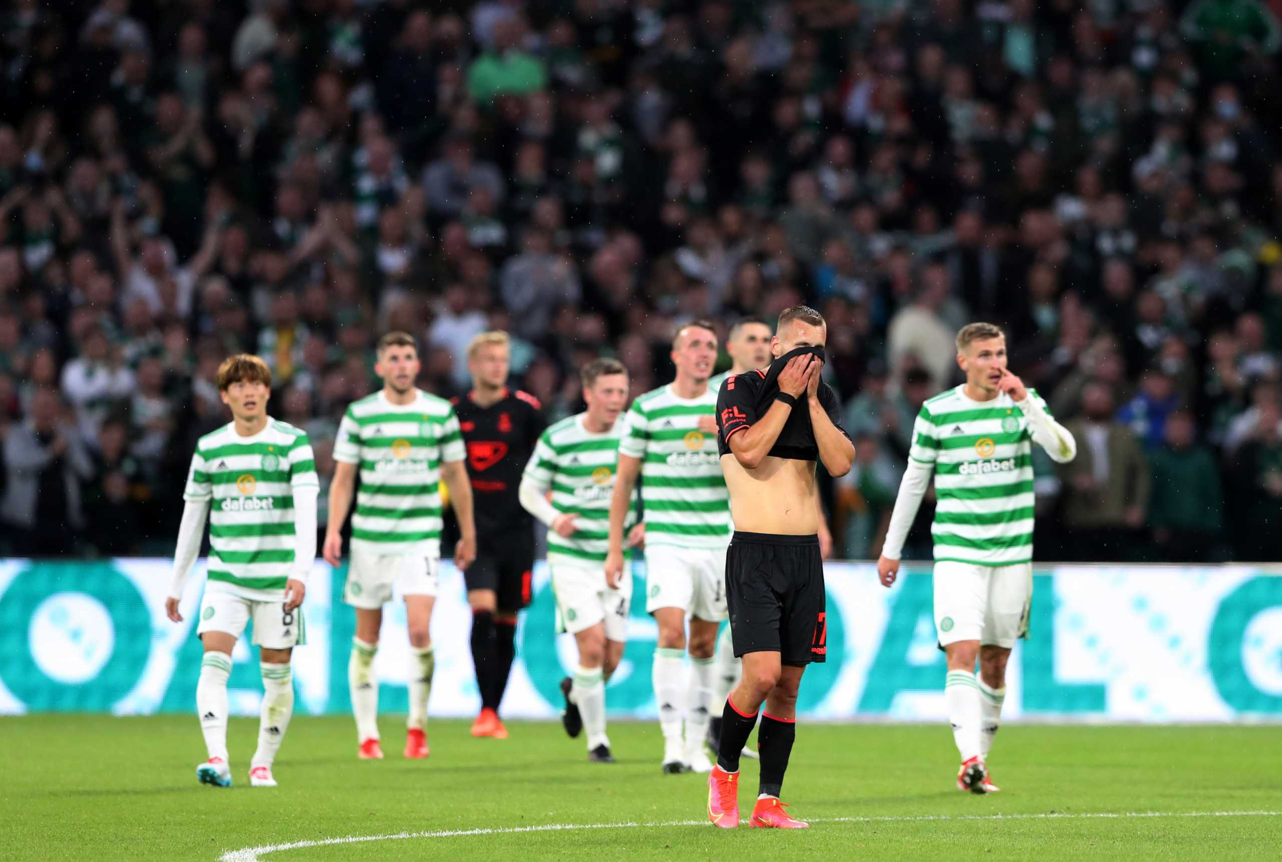 Soccer Football - Europa League - Third Qualifying Round - Second Leg - Celtic v FK Jablonec - Celtic Park, Glasgow, Scotland, Britain - August 12, 2021 Jablonec's Milos Kratochvil reacts REUTERS
