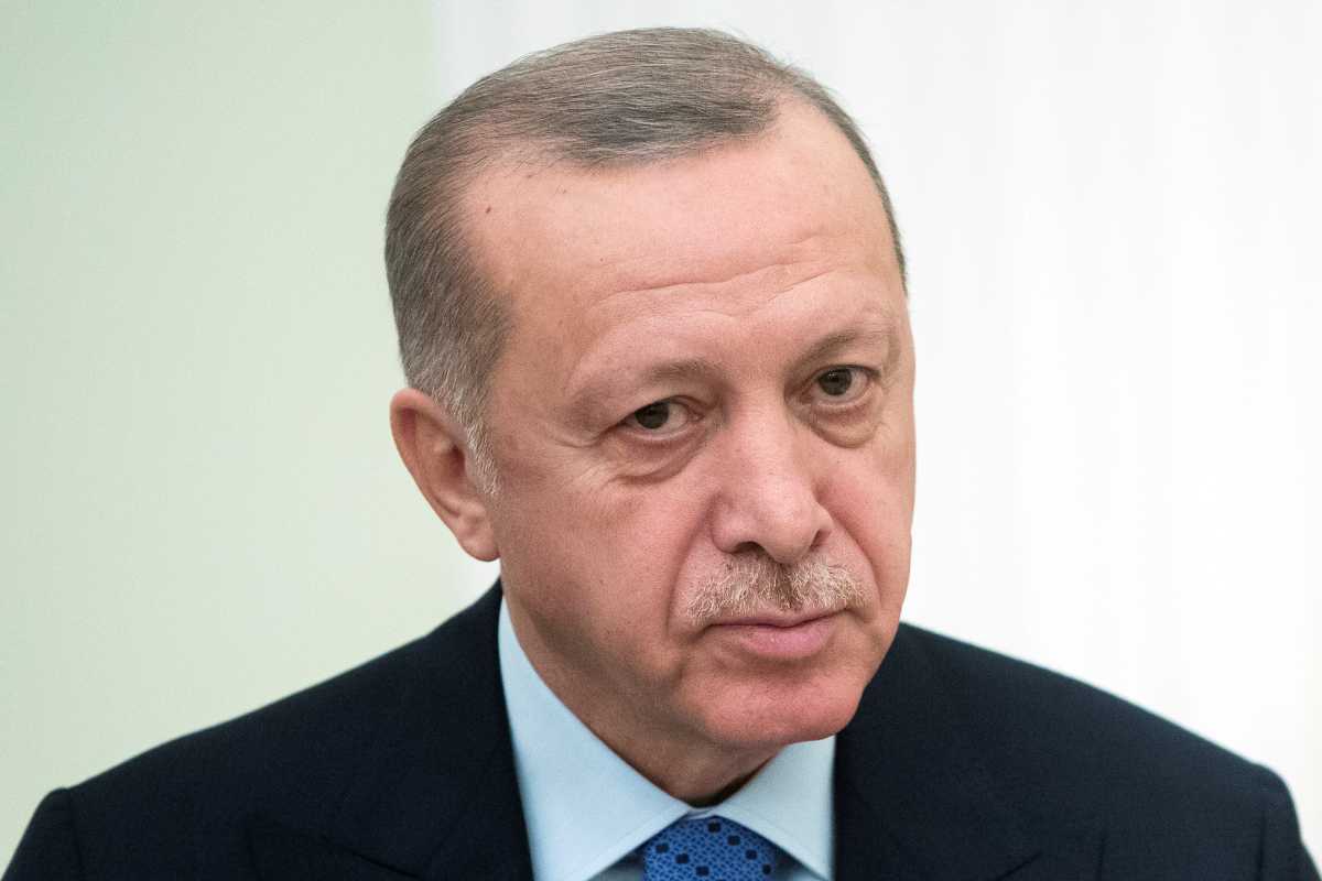 FILE PHOTO: Turkish President Tayyip Erdogan attends a meeting with Russian President Vladimir Putin in Moscow, Russia March 5, 2020. Pavel Golovkin