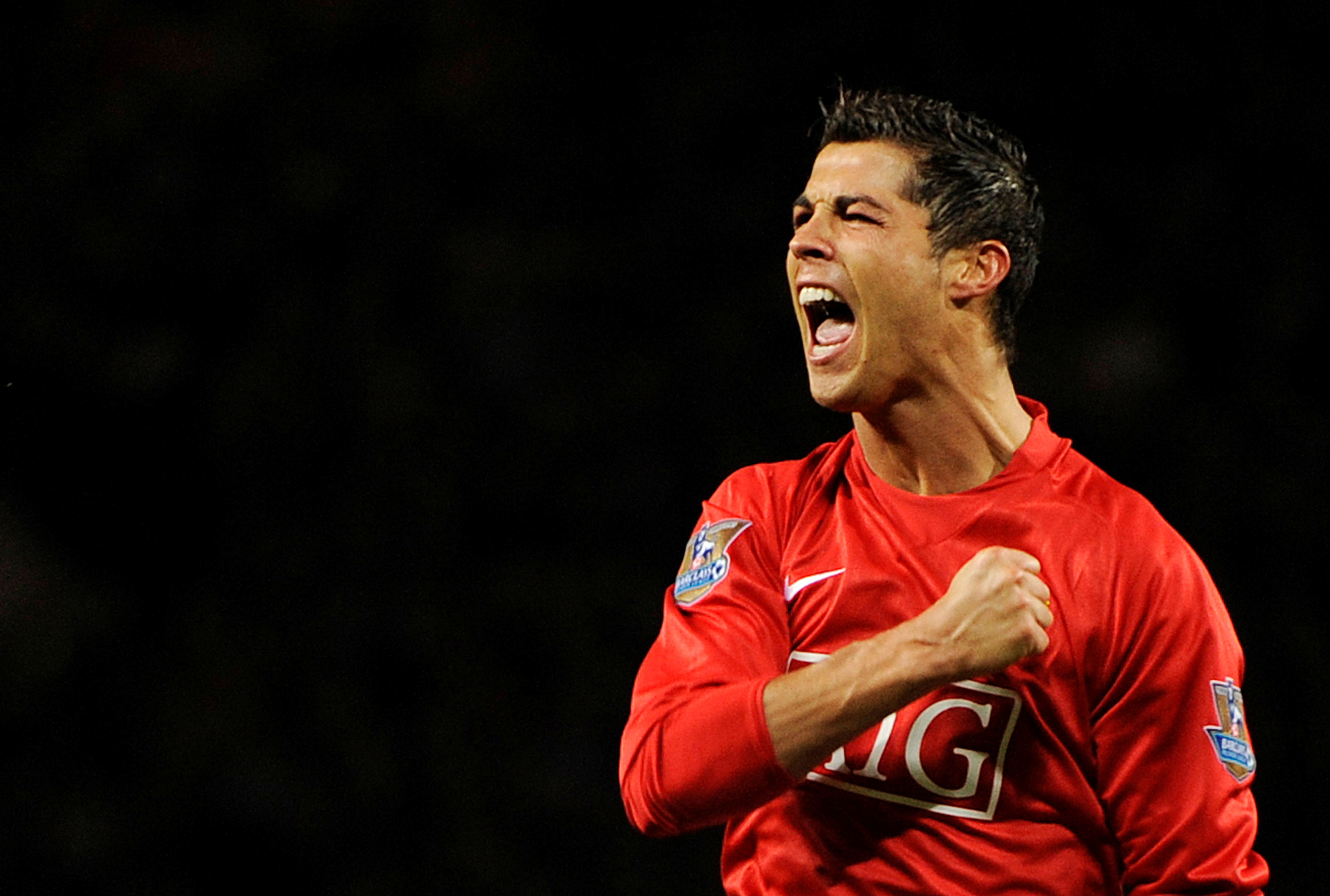 FILE PHOTO: Soccer Football - English Premier League - Manchester United v West Ham United - Old Trafford, Manchester, Britain - October 29, 2008  Manchester United's Cristiano Ronaldo celebrates scoring their first goal   REUTERS