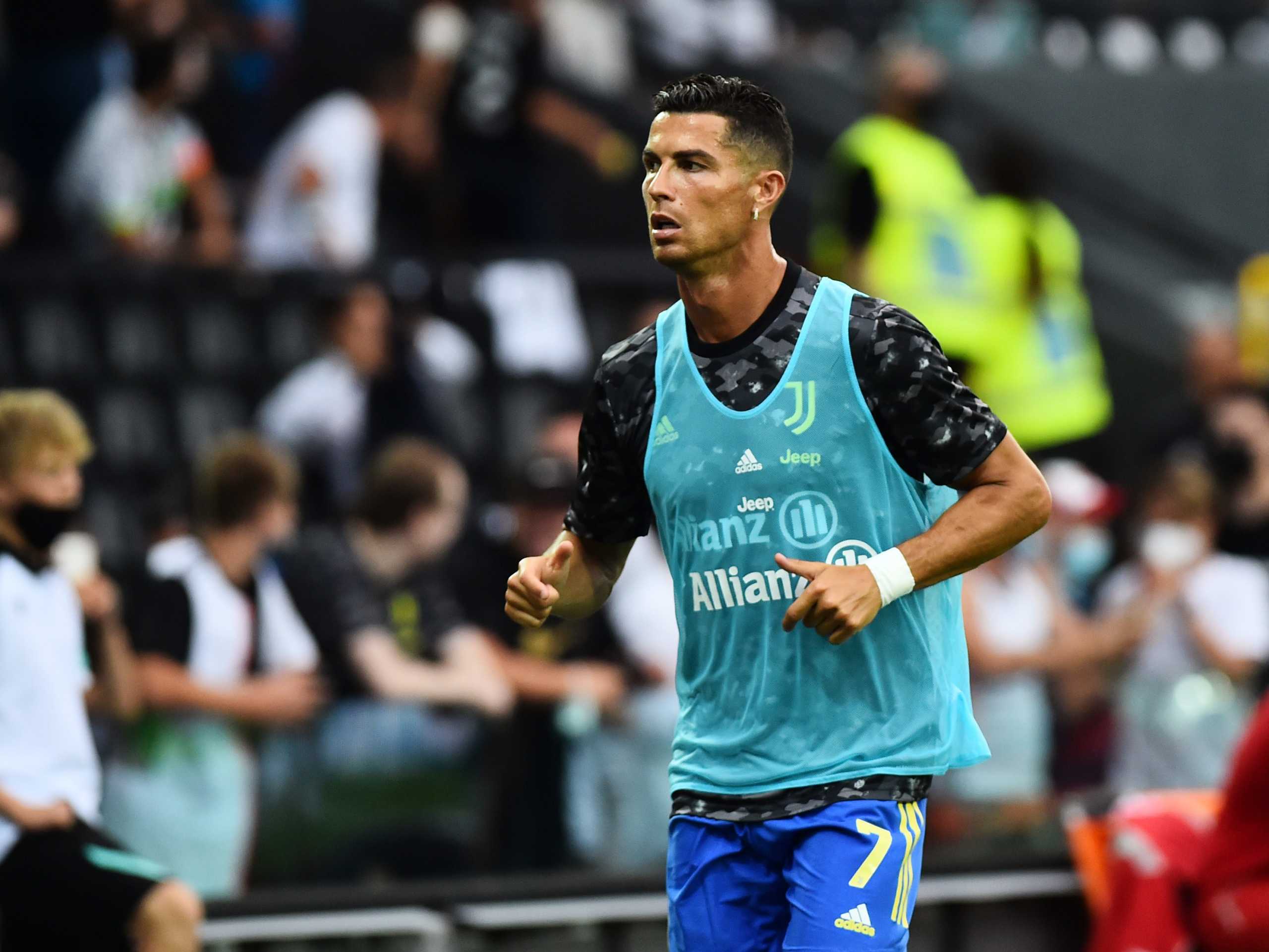 Soccer Football - Italy - Serie A - Udinese v Juventus - Dacia Arena, Udine, Italy - August 22, 2021 Juventus' Cristiano Ronaldo is seen on the sidelines REUTERS