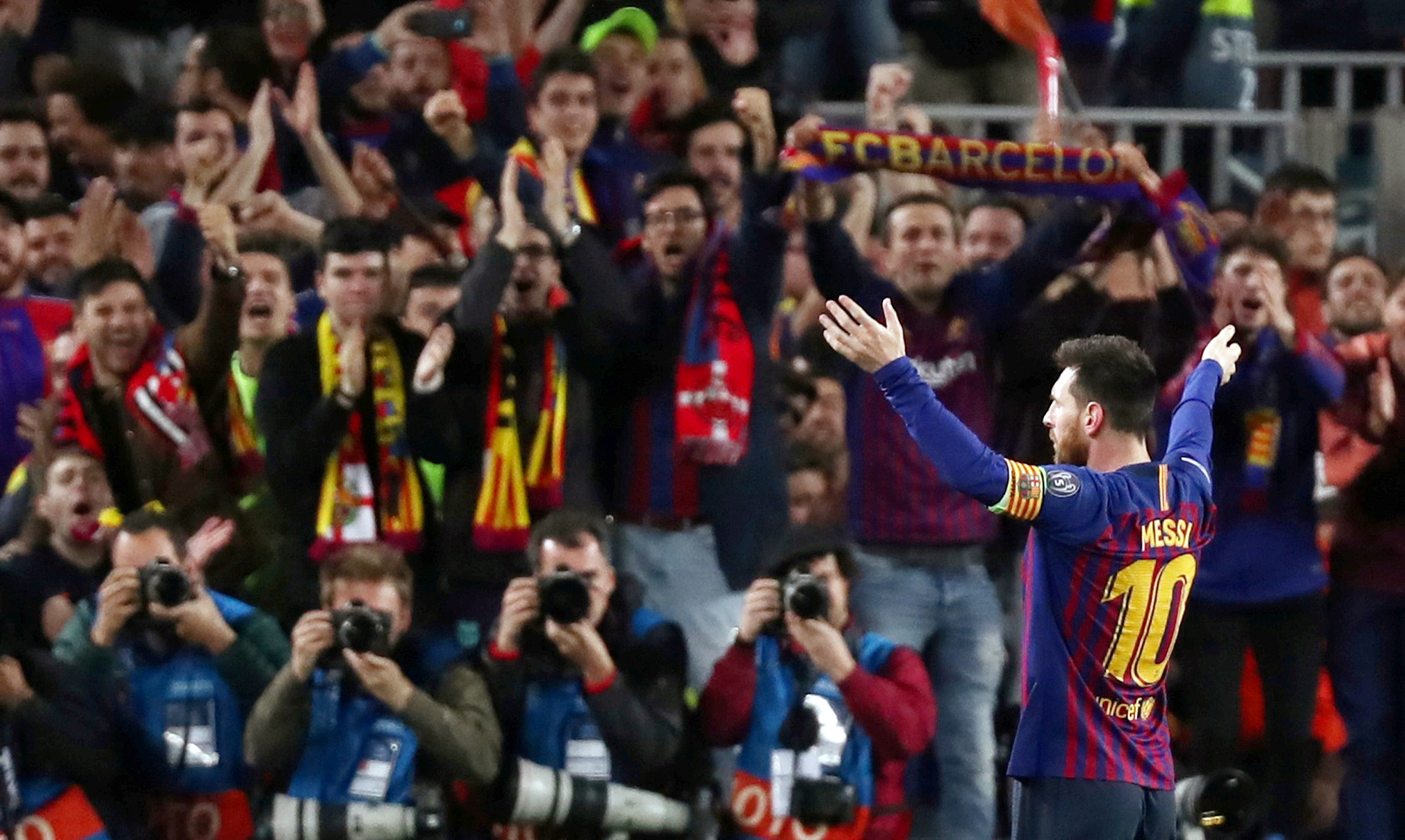 FILE PHOTO: Soccer Football - Champions League Semi Final First Leg - FC Barcelona v Liverpool - Camp Nou, Barcelona, Spain - May 1, 2019  Barcelona's Lionel Messi celebrates scoring their second goal            REUTERS