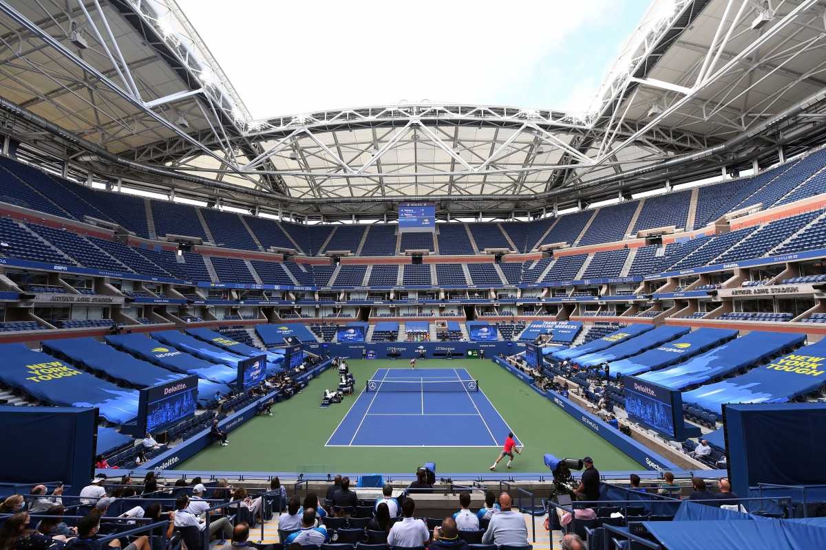 FILE PHOTO: Sep 13, 2020; Flushing Meadows, New York, USA; General view of Arthur Ashe Stadium at USTA Billie Jean King National Tennis Center. Mandatory Credit: Robert Deutsch-USA TODAY Sports