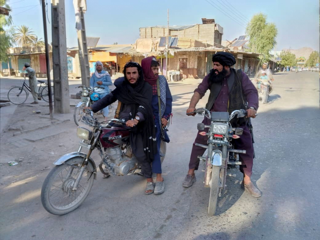 Taliban fighters patrol Farah, Afghanistan August 11, 2021. REUTERS