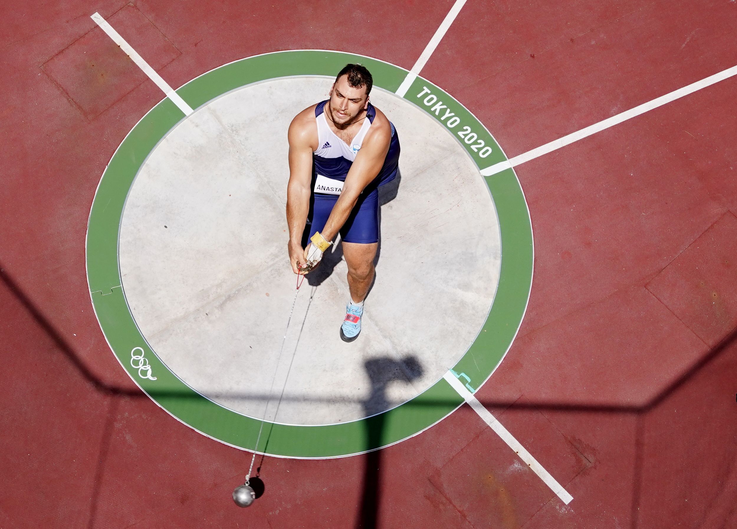 Tokyo 2020 Olympics - Athletics - Men's Hammer Throw - Qualification - OLS - Olympic Stadium, Tokyo, Japan - August 2, 2021. Mihail Anastasakis of Greece in action REUTERS
