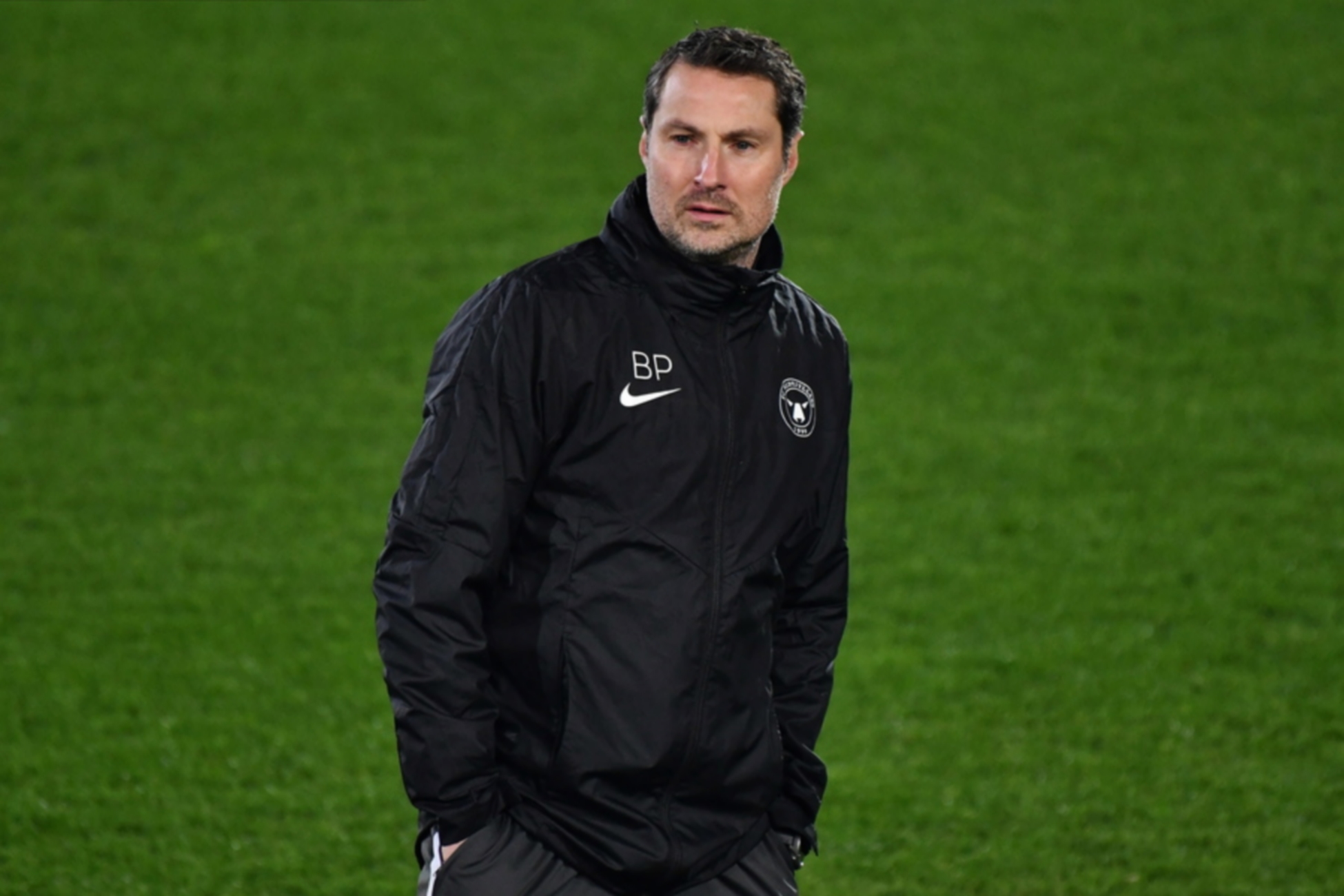epa08853467 Midtjylland's coach Brian Priske during a training session on the eve of the UEFA Champions League Group D soccer match Atalanta BC vs Midtjylland at Gewiss Stadium in Bergamo, Italy, 30 November 2020.  EPA