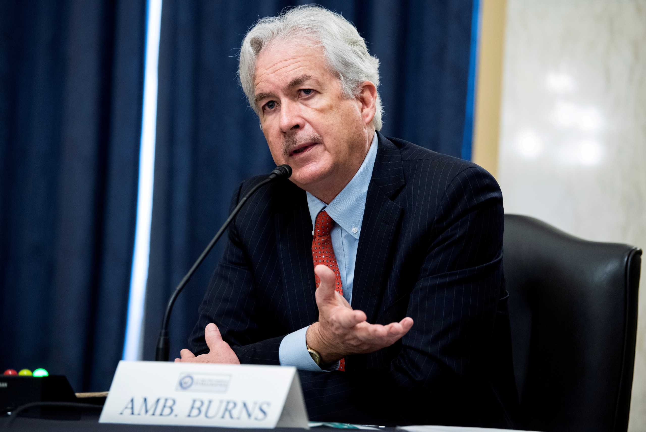FILE PHOTO: William Burns, nominee for Central Intelligence Agency (CIA) director, testifies during his Senate Intelligence Committee hearing on Capitol Hill in Washington, February 24, 2021. Tom Williams