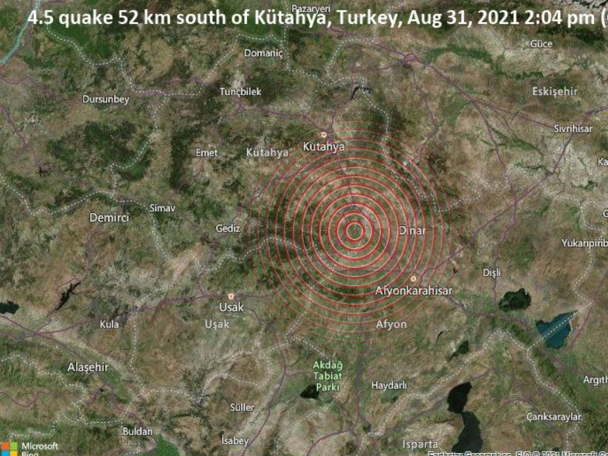 Σεισμός στην Τουρκία: 4,5 Ρίχτερ κοντά στην Κιουτάχια